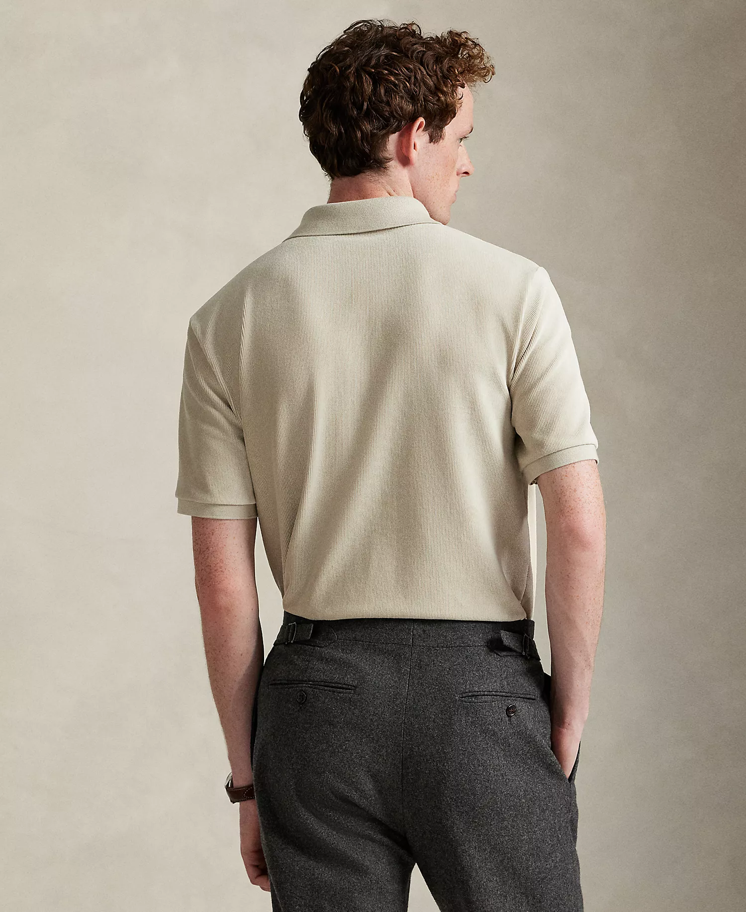 Men's Classic-Fit Knit Corduroy Polo Shirt - Stonewear Grey - 2XL