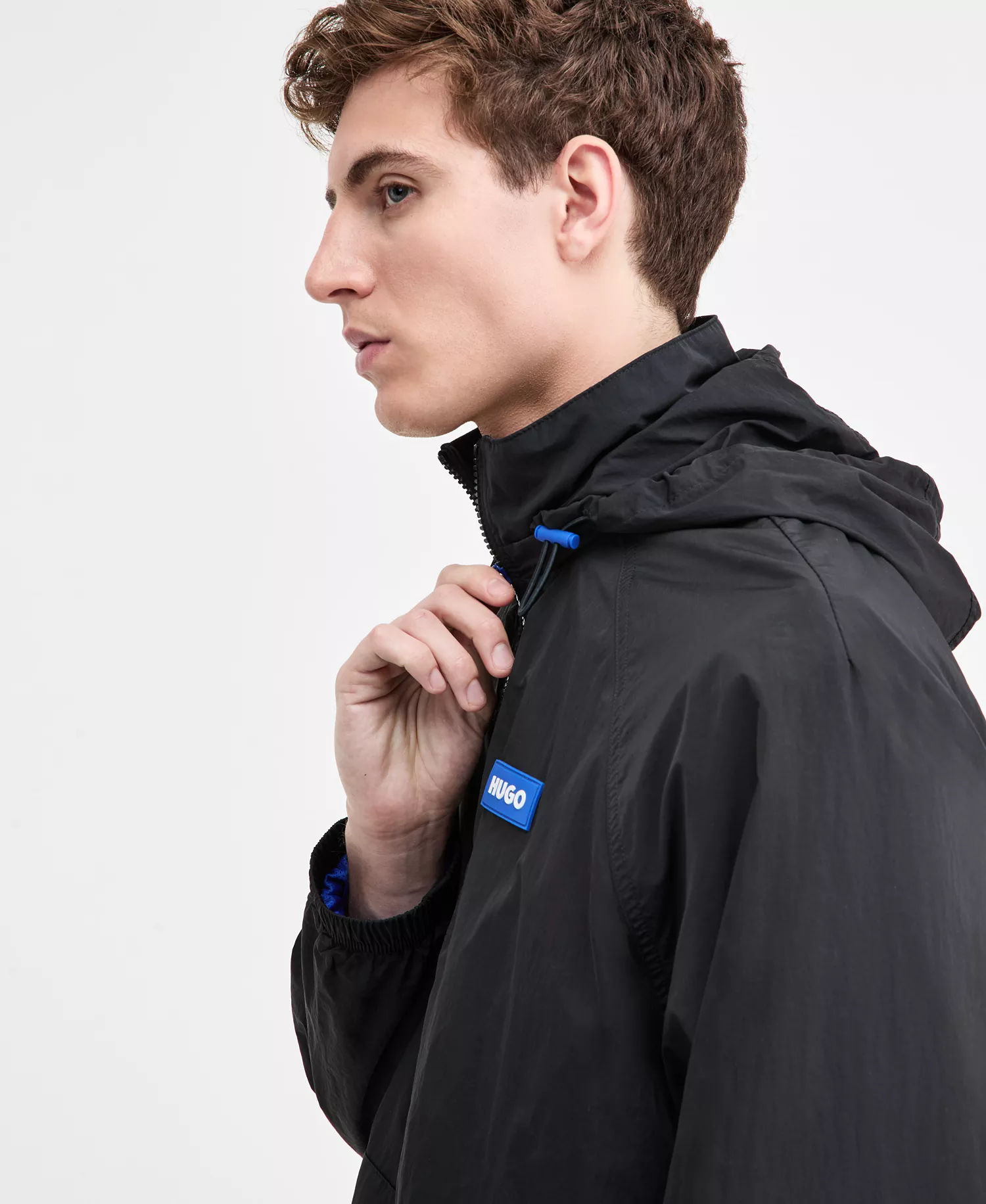 Men's Bento Water-Repellent Crinkle Windbreaker Jacket - Black - 2XL