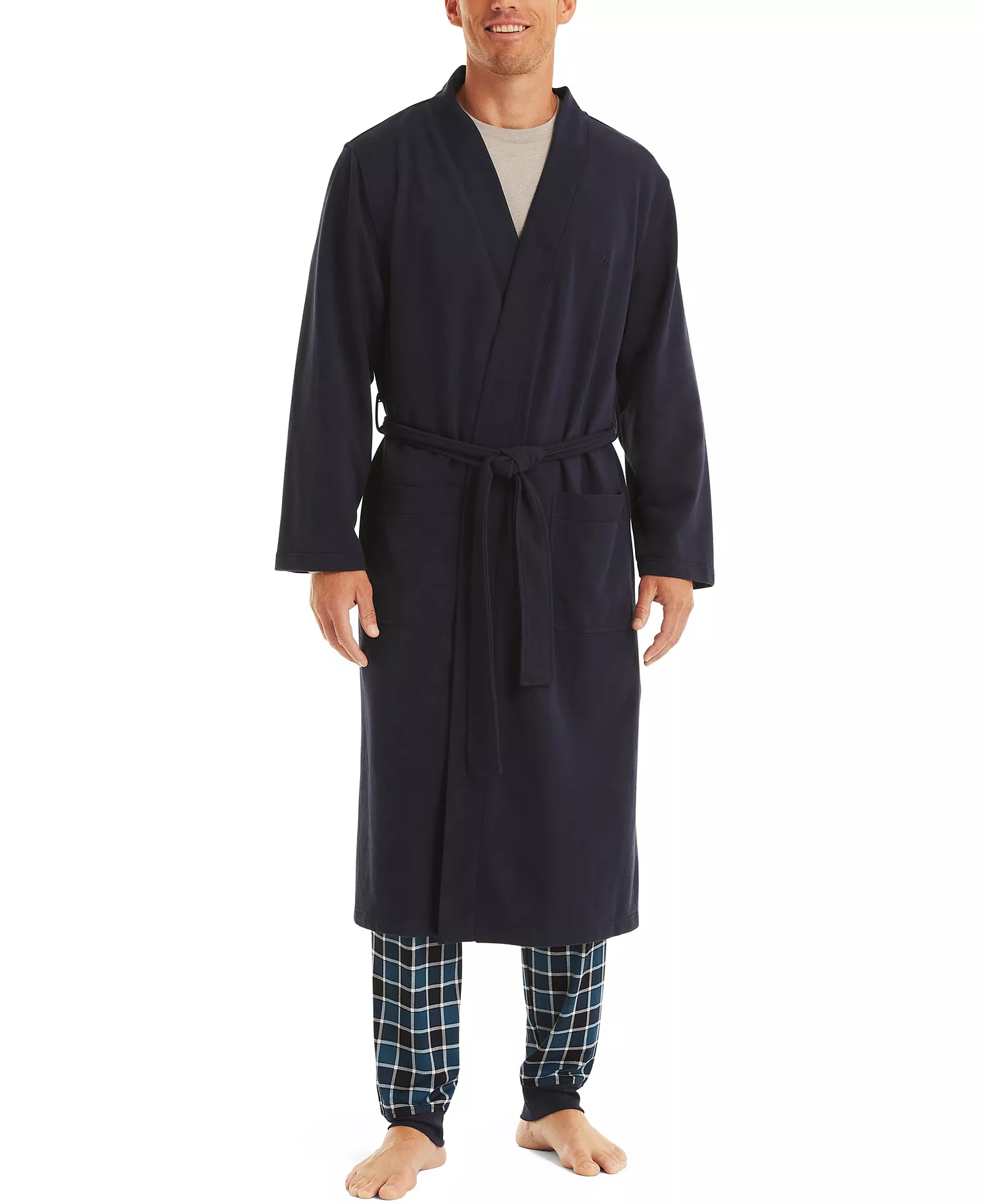 Men's Kimono Robe - Navy - ONE SIZE