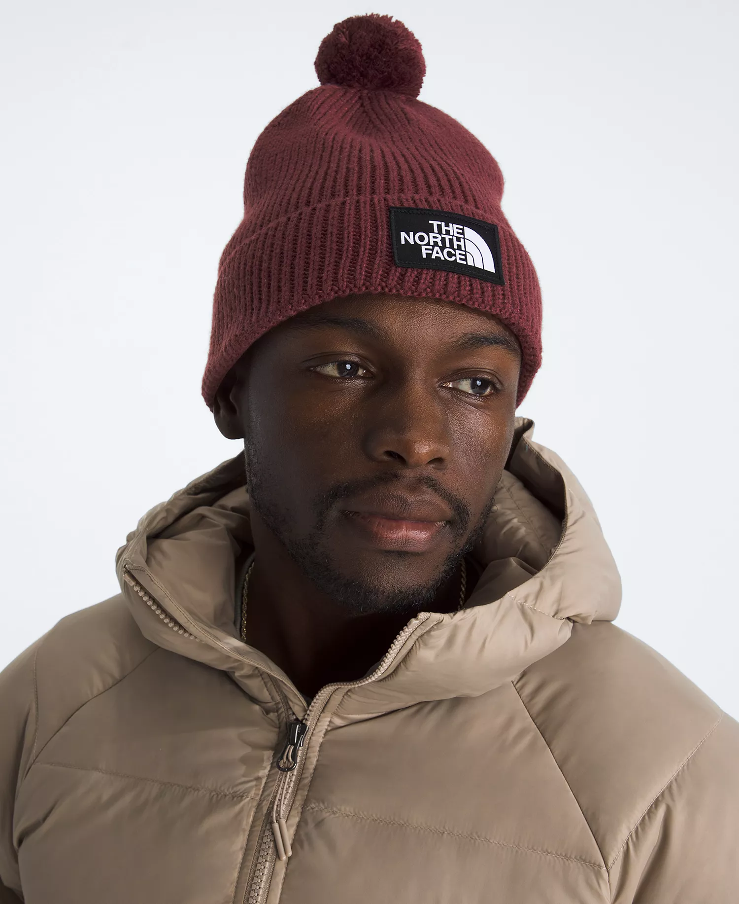 Men's Logo Box Pom Beanie - Medium Gray Heather - ONE SIZE