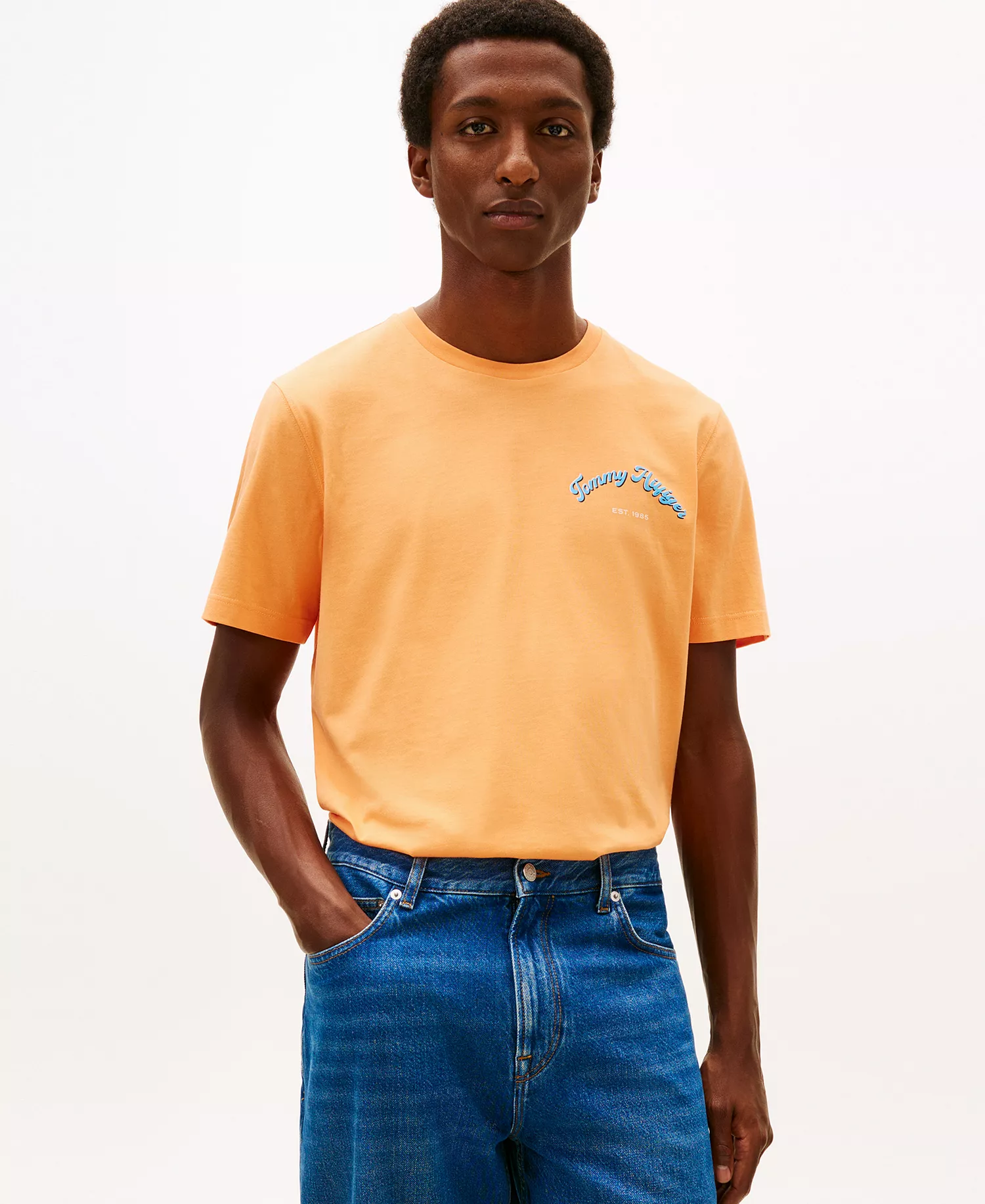 Men's Crewneck Short Sleeve T-Shirt - Fruity Orange - L