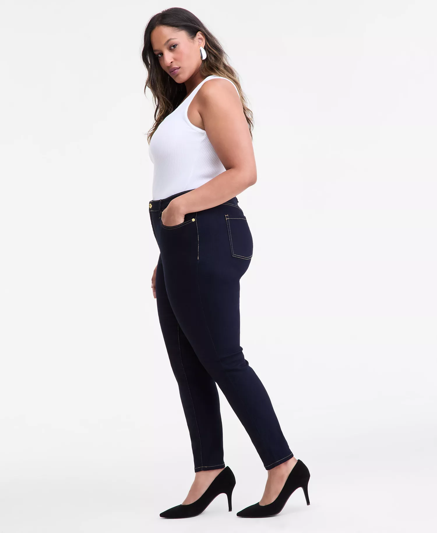 Women's Mid Rise Skinny Jeans, Created for Macy's - Dark Indigo - 0