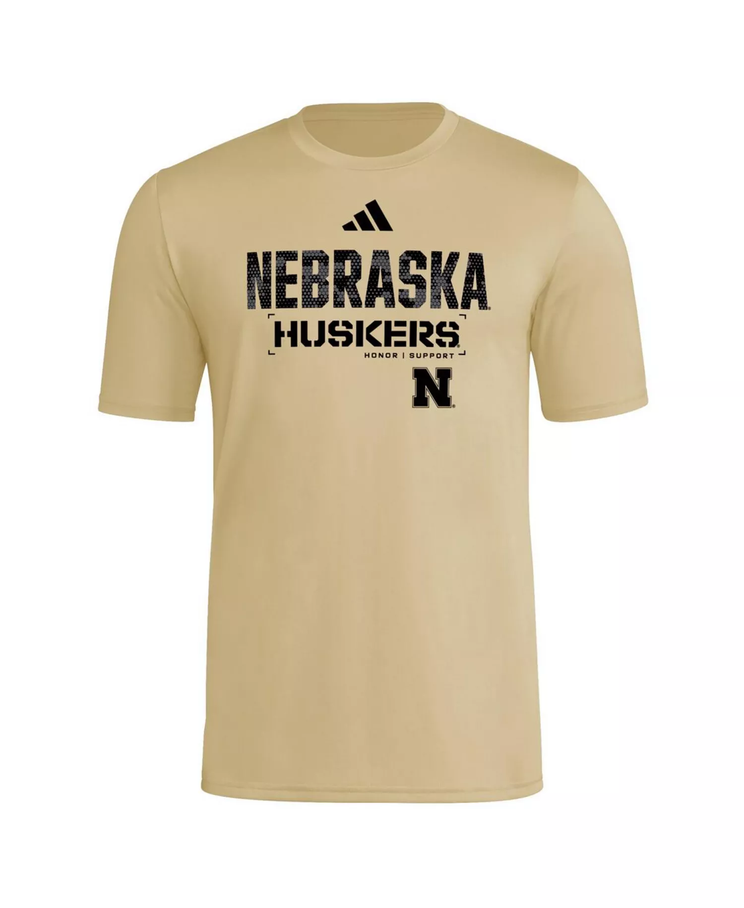Men's Natural Nebraska Huskers 2025 Military Appreciation Pre-Game AEROREADY T-Shirt - Natural - L