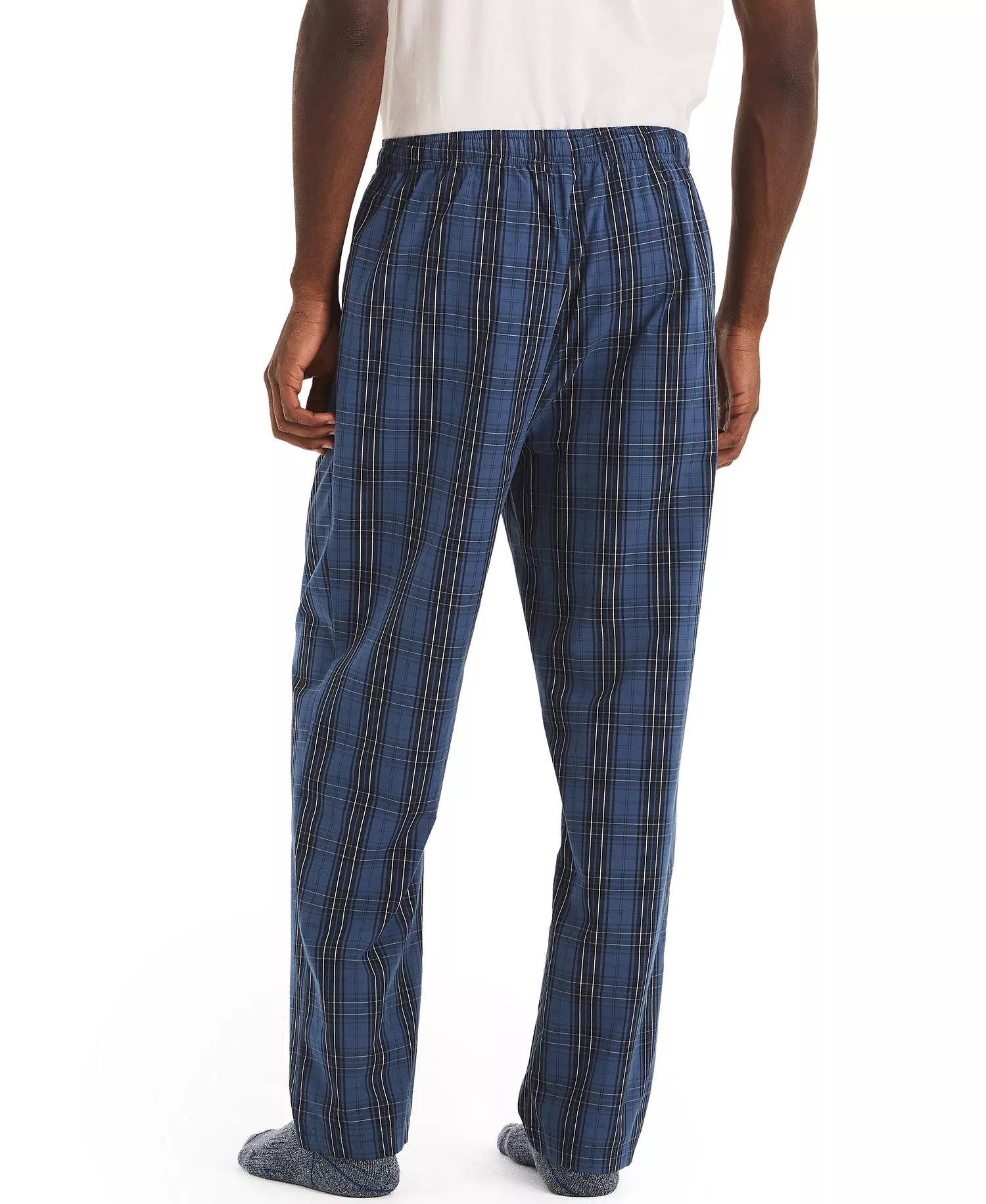 Men's Plaid Plaid Poplin Pajama Pants - Ensign Blue - L