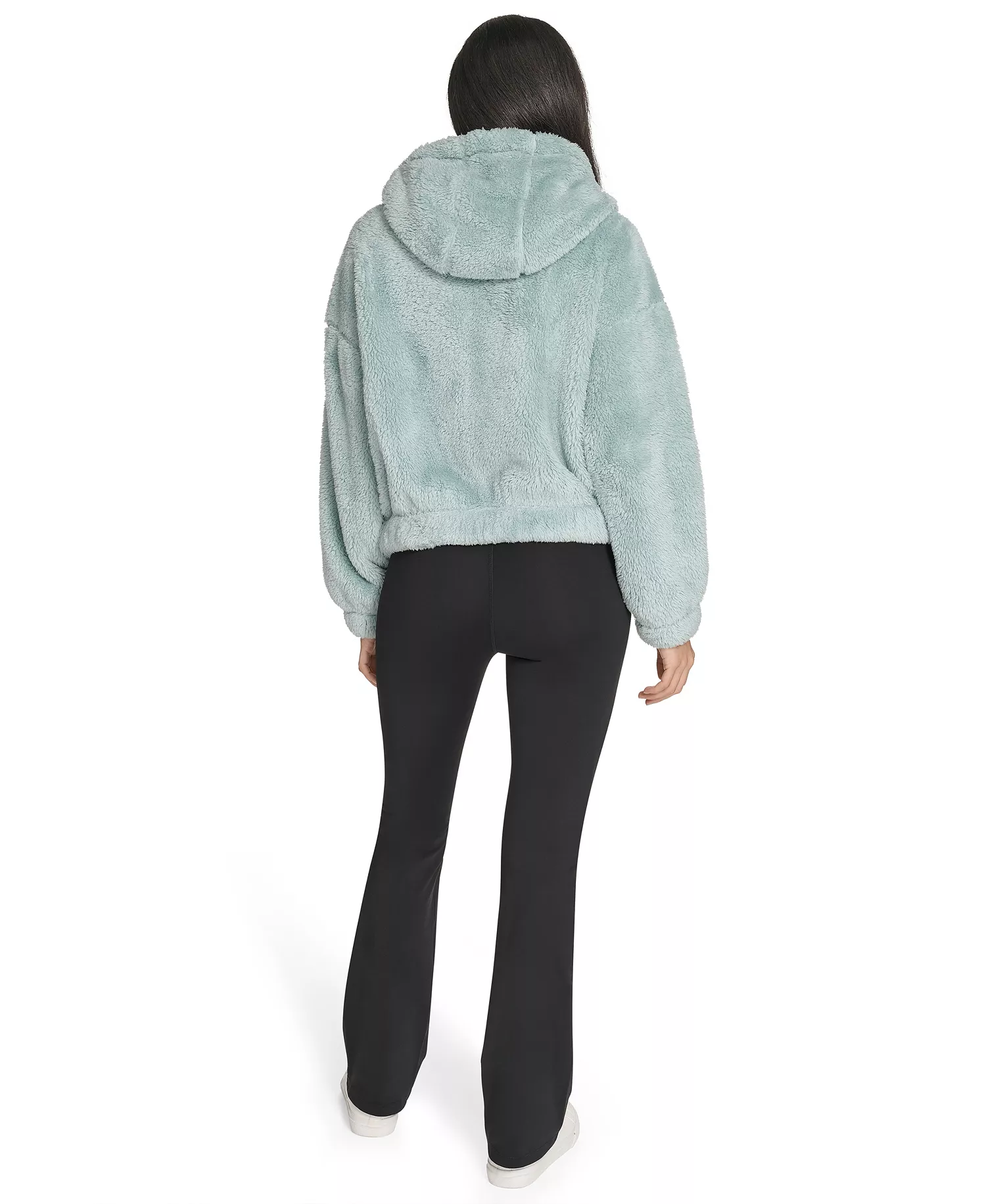 Women's Performance Oversized Hooded Sherpa Jacket - Blue Surf - 2XL