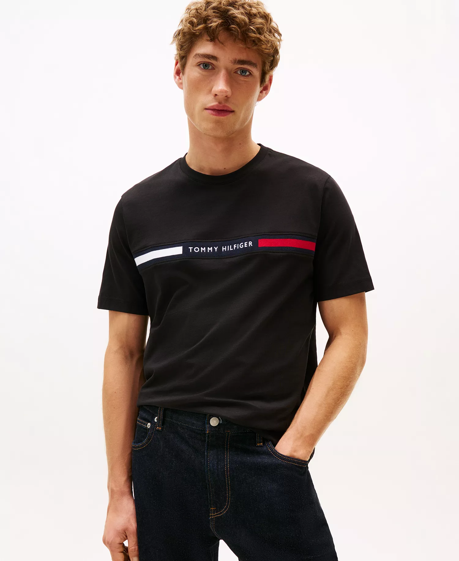 Men's Chest Insert Logo Short-Sleeve T-Shirt - Black - L