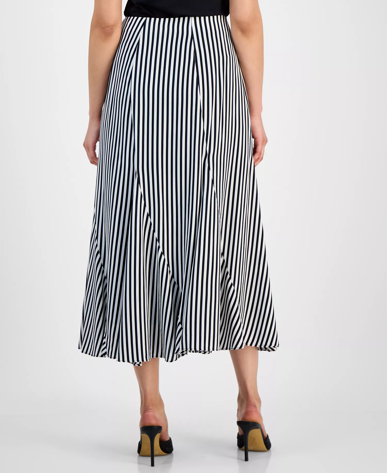 Petite Striped Midi Skirt, Macy's Exclusive - Nyra Stripe - P/L