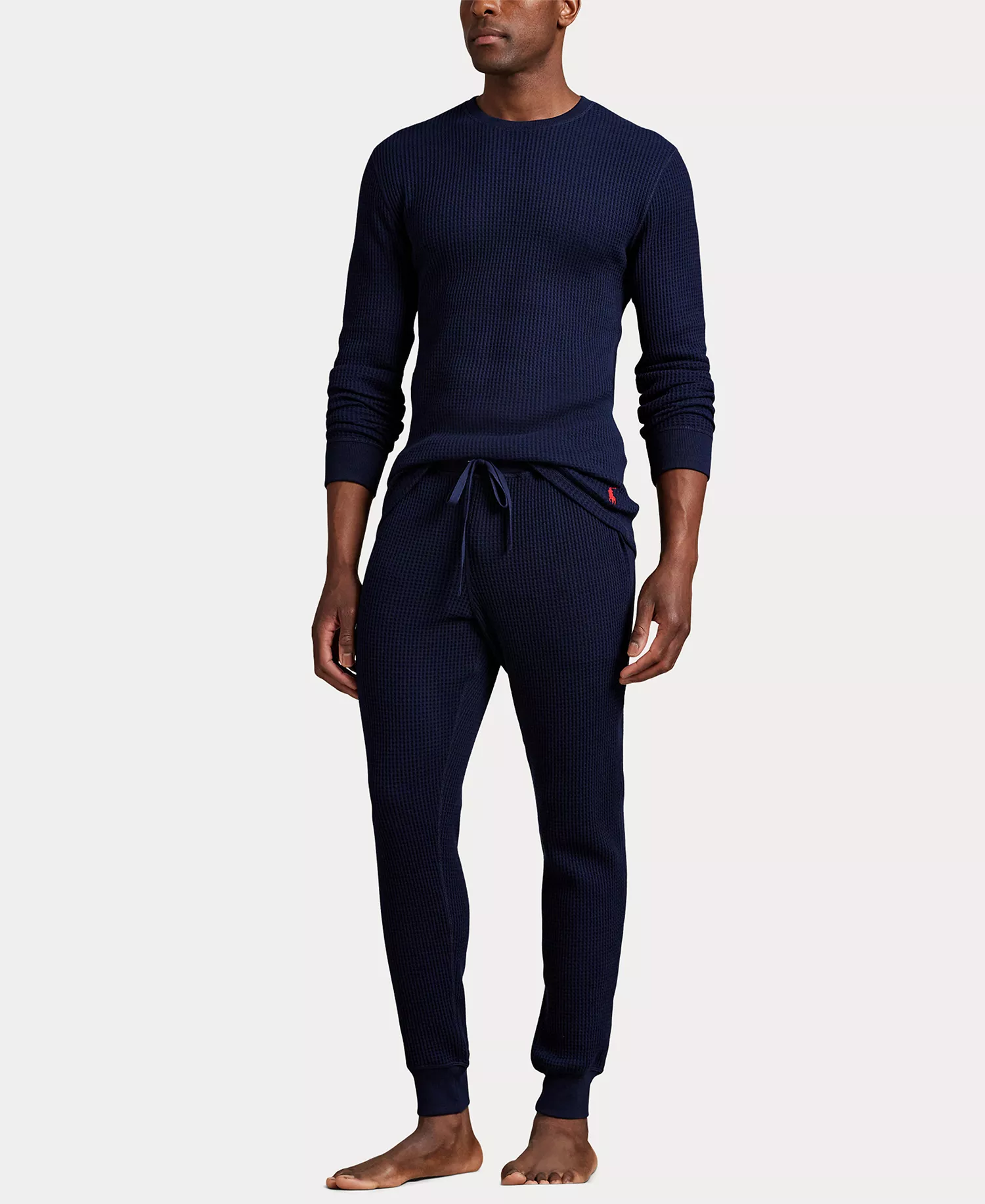 Men's Premium Thermal Jogger Pajama Pants - Cruise Navy/RL2000 Red Polo Player - L