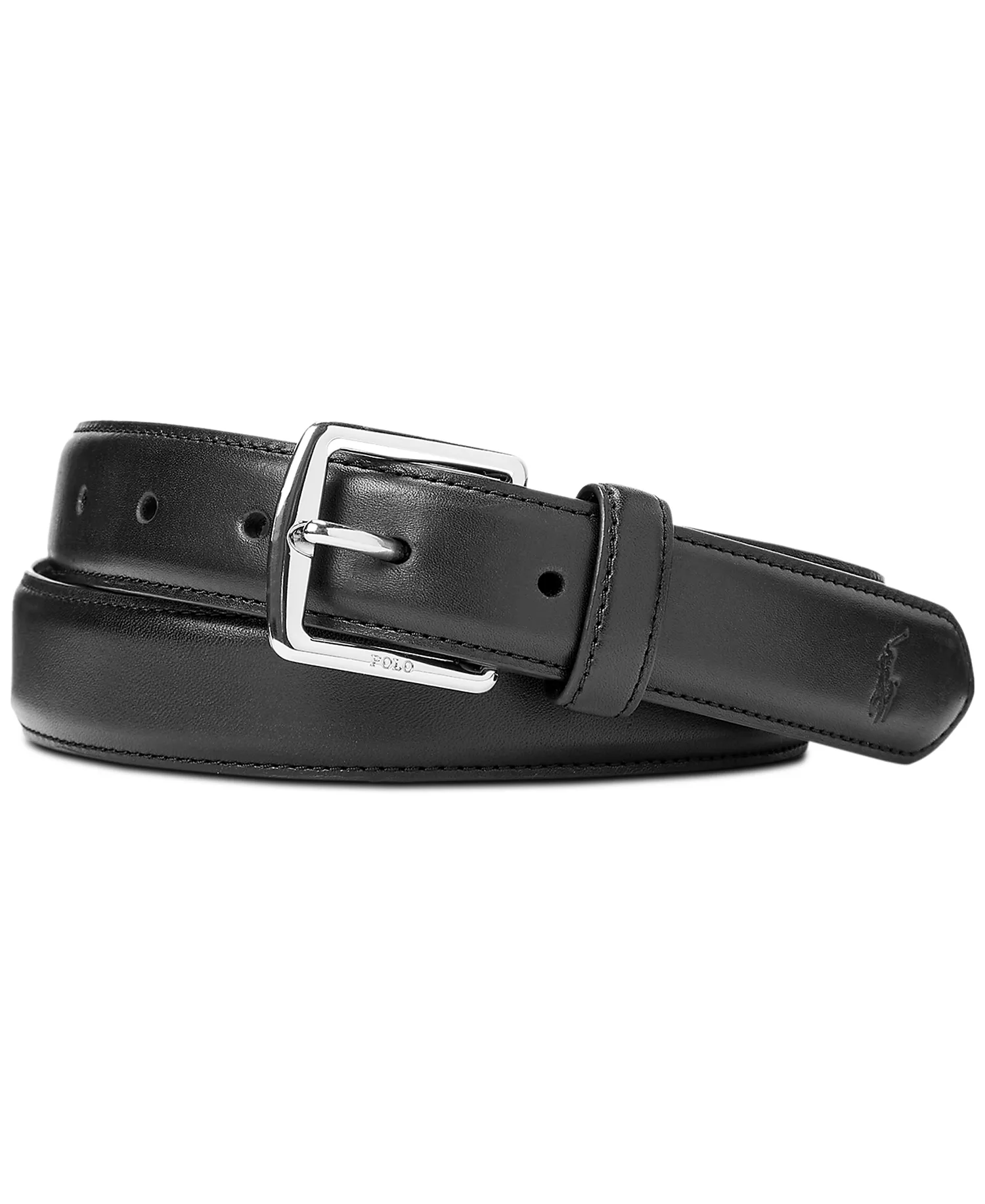 Men's Full-Grain Leather Dress Belt - Black - 32