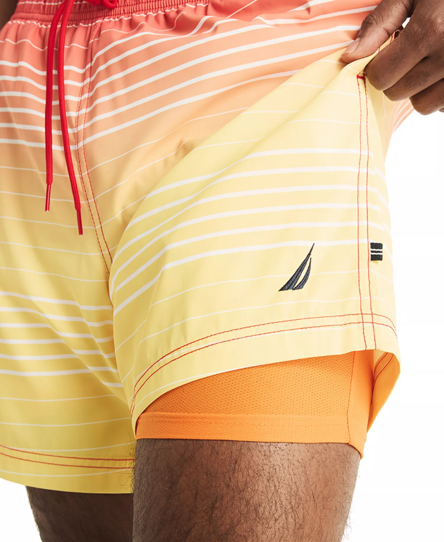 Men's Ombre Stripe Full Elastic 6" Swim Trunks - Formula One - 2XL