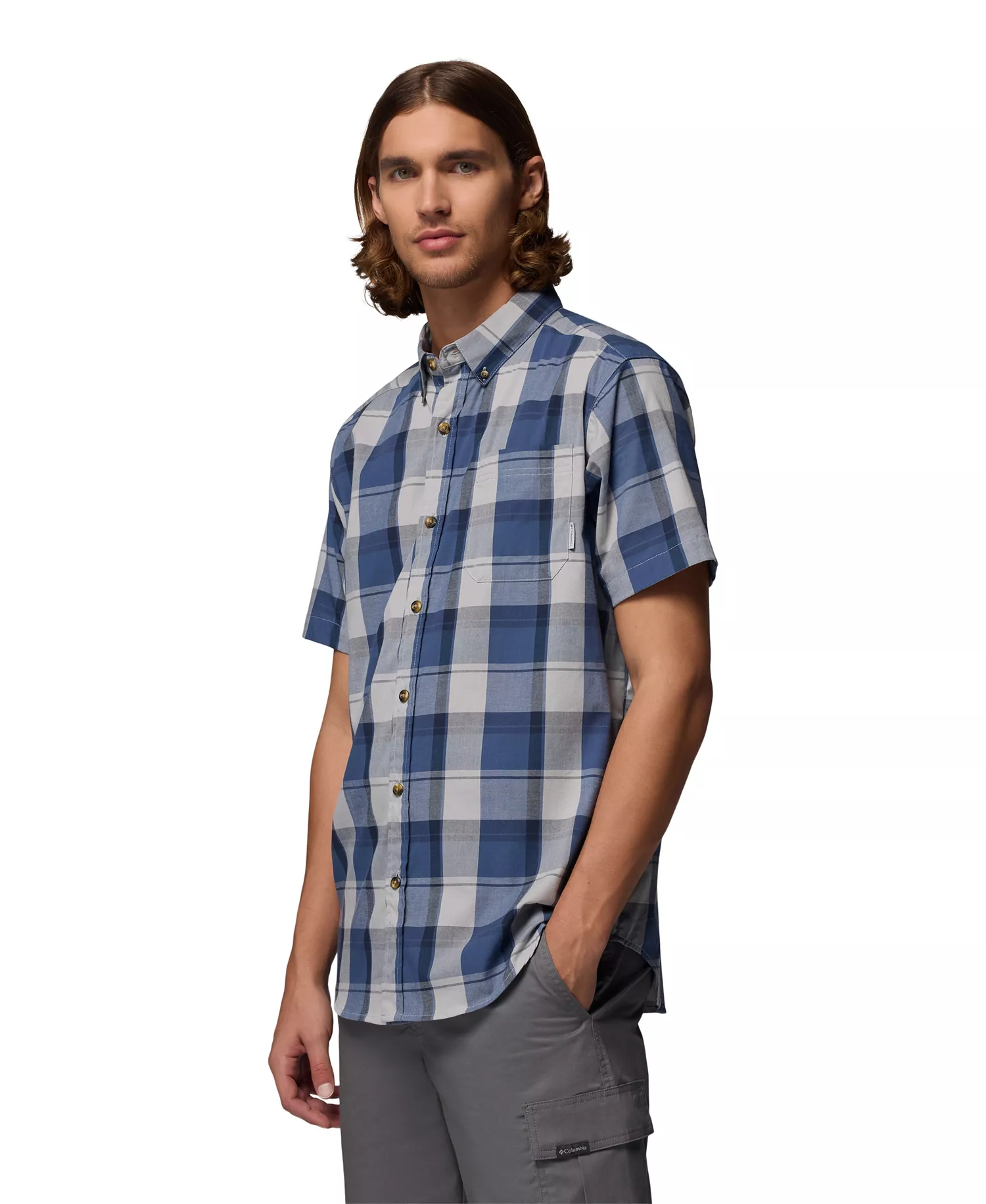 Men's Rapid Rivers Short-Sleeve Plaid Shirt - Dark Mountain, Base Plaid - L