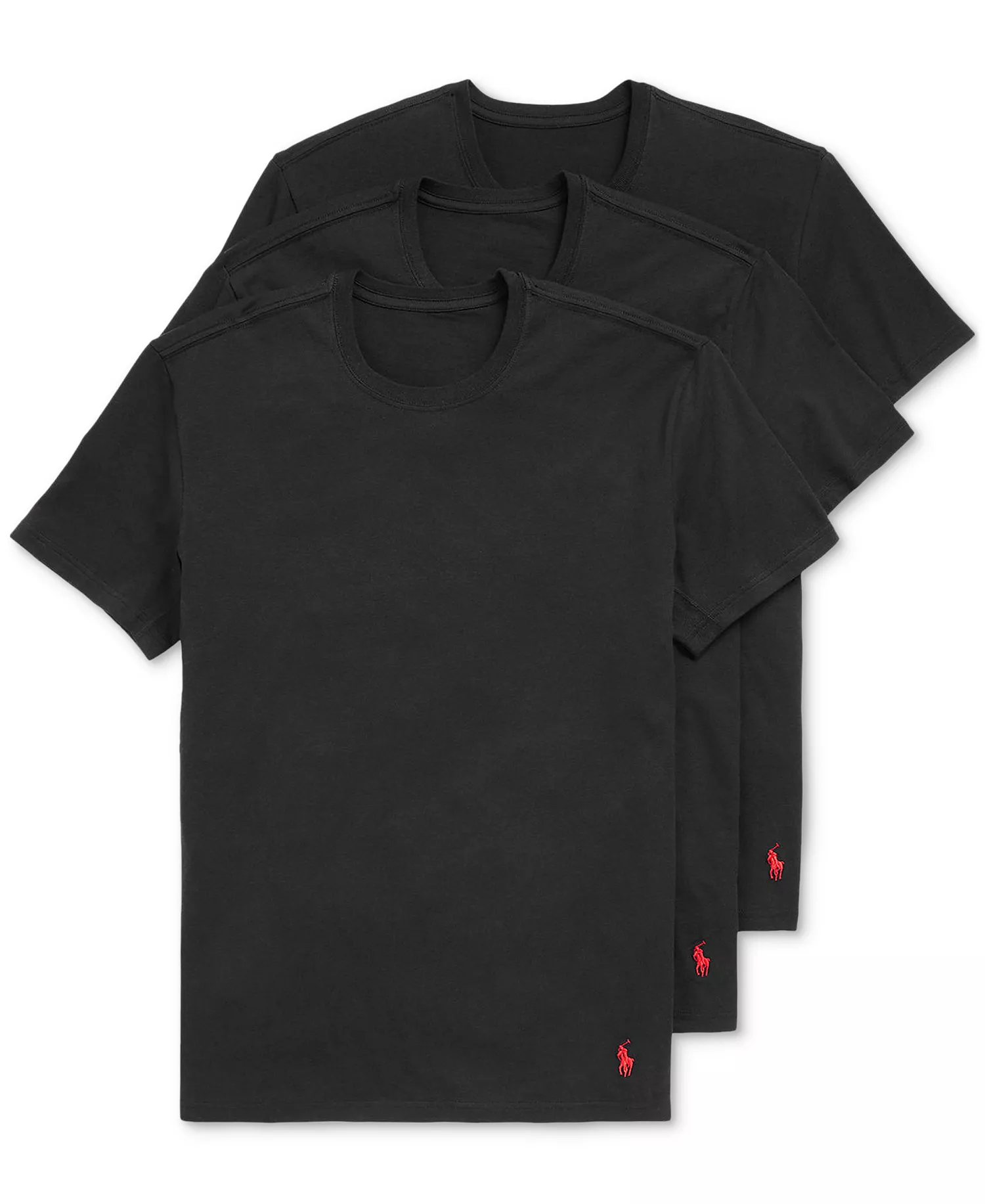 Men's 3-Pack 4D Flex Cooling Crewneck Undershirts - Polo Black - L
