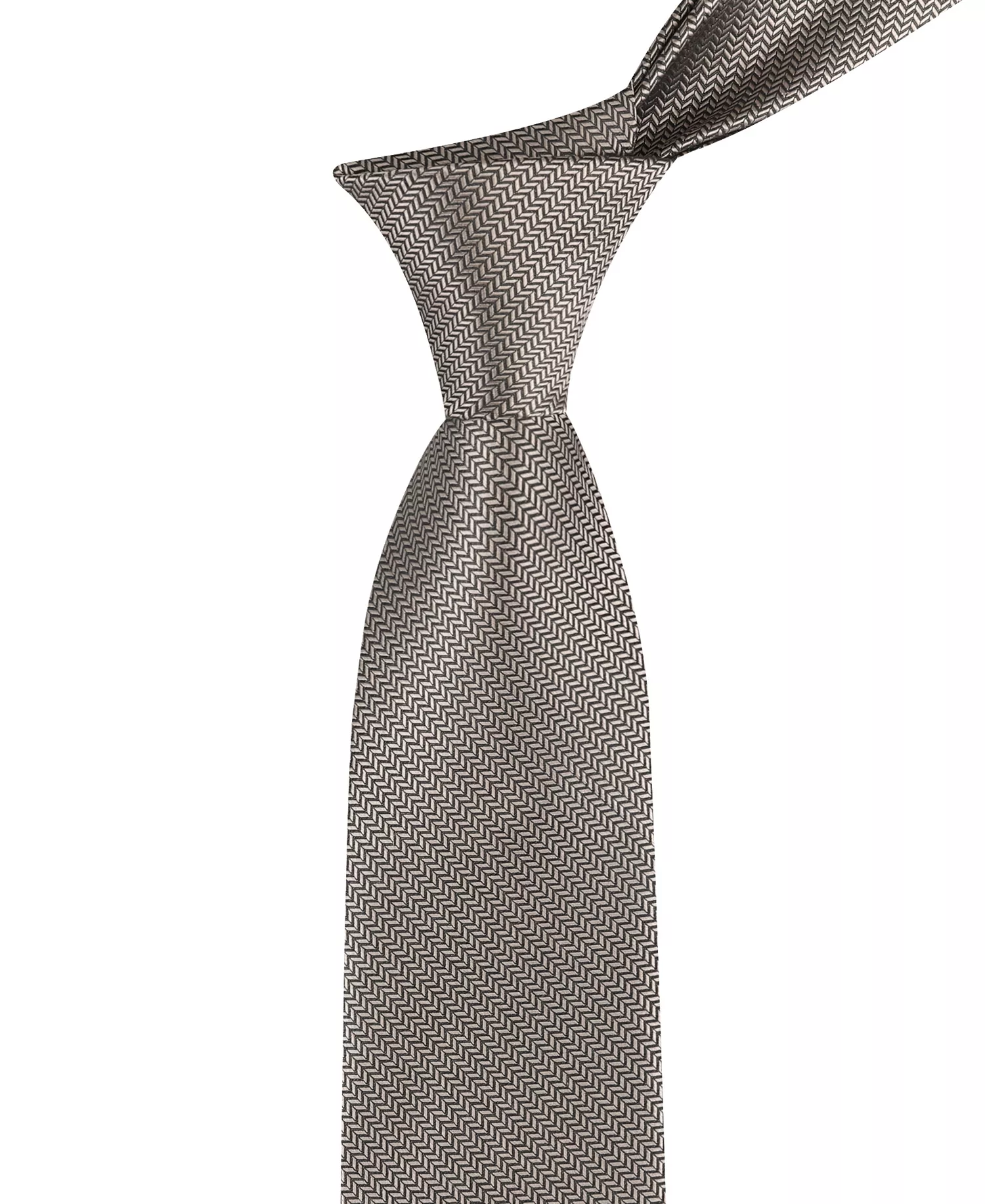 Men's Mason Chevron Striped Tie - Taupe - ONE SIZE