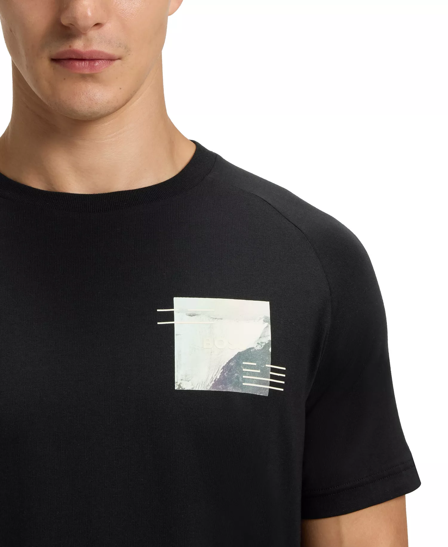 Men's Decorative Reflective Relaxed-Fit T-Shirt - Black - 2XL