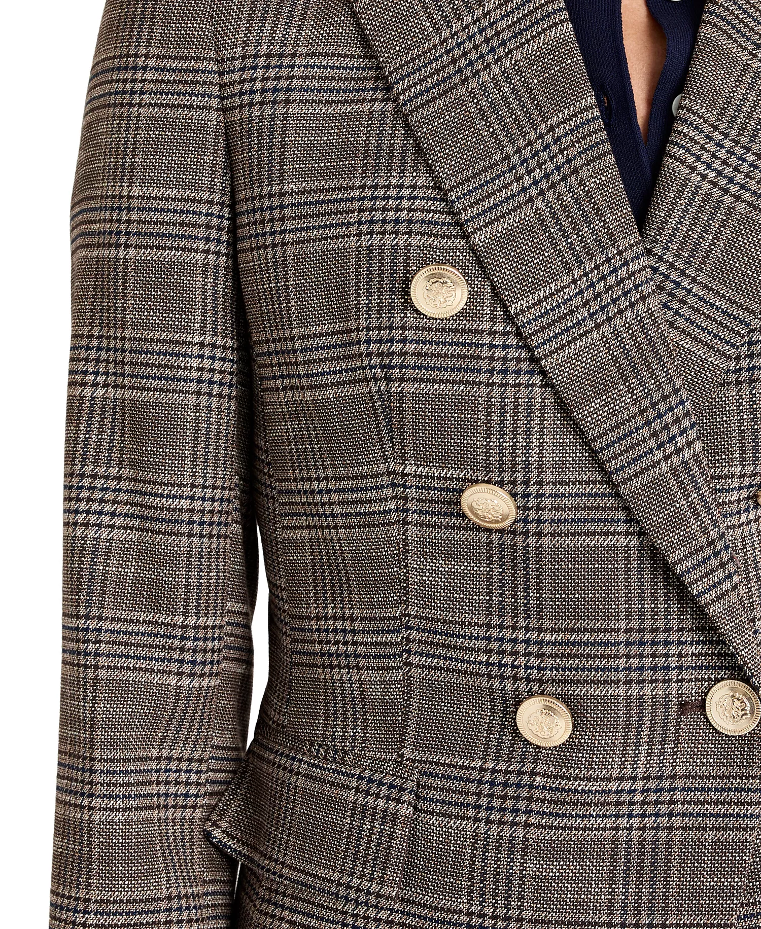 Petite Plaid Blazer Jacket - Espresso I - 10P