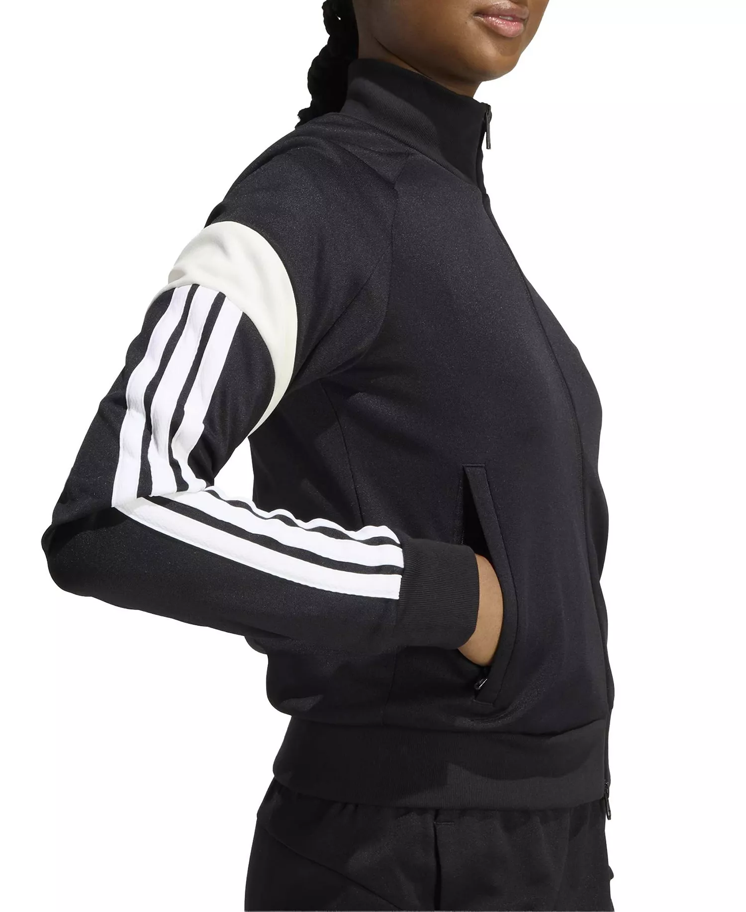 Women's Slim Fit Tiro Track Top - Black/Off White/White - 2XL