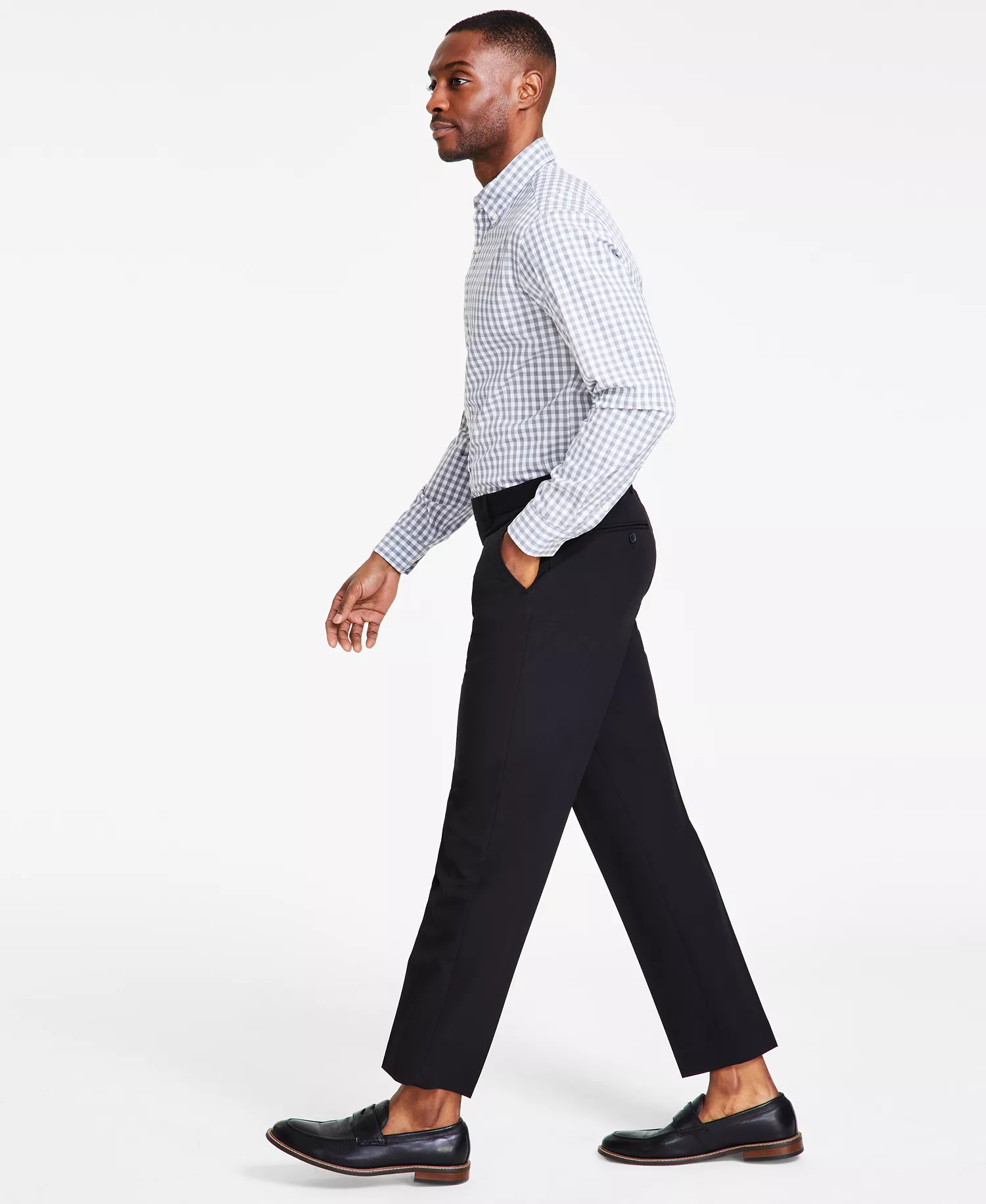 Men's Performance Stretch Modern-Fit Dress Pant - Black - 29x32
