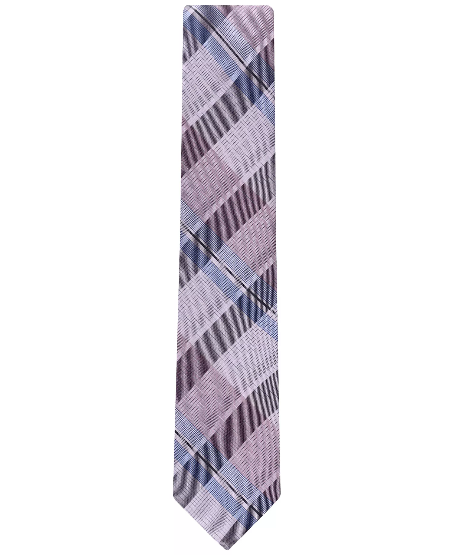 Men's Rowe Plaid Tie - Navy/pink - ONE SIZE