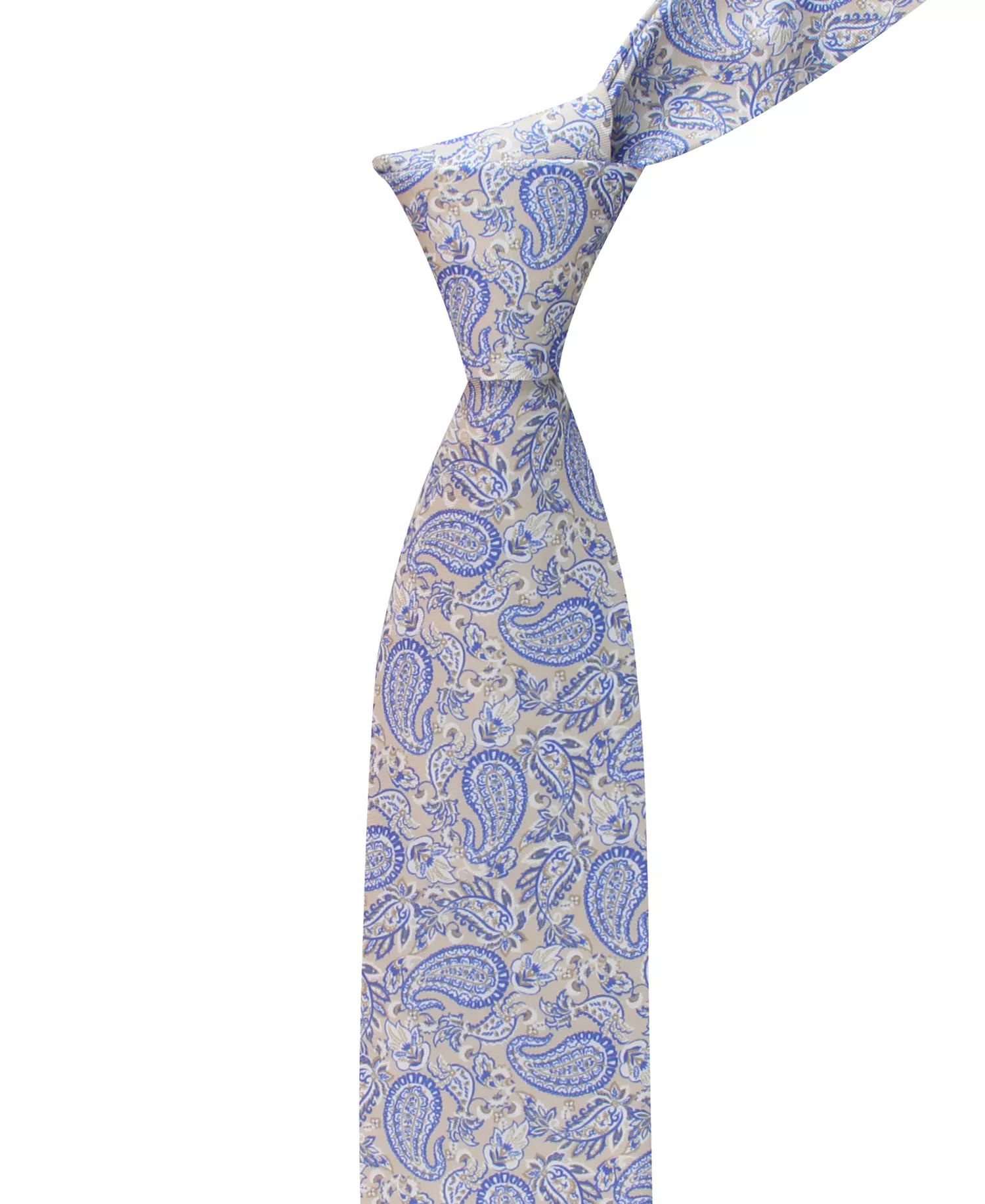 Men's Ramsey Paisley Silk Tie - Taupe/Blue - ONE SIZE