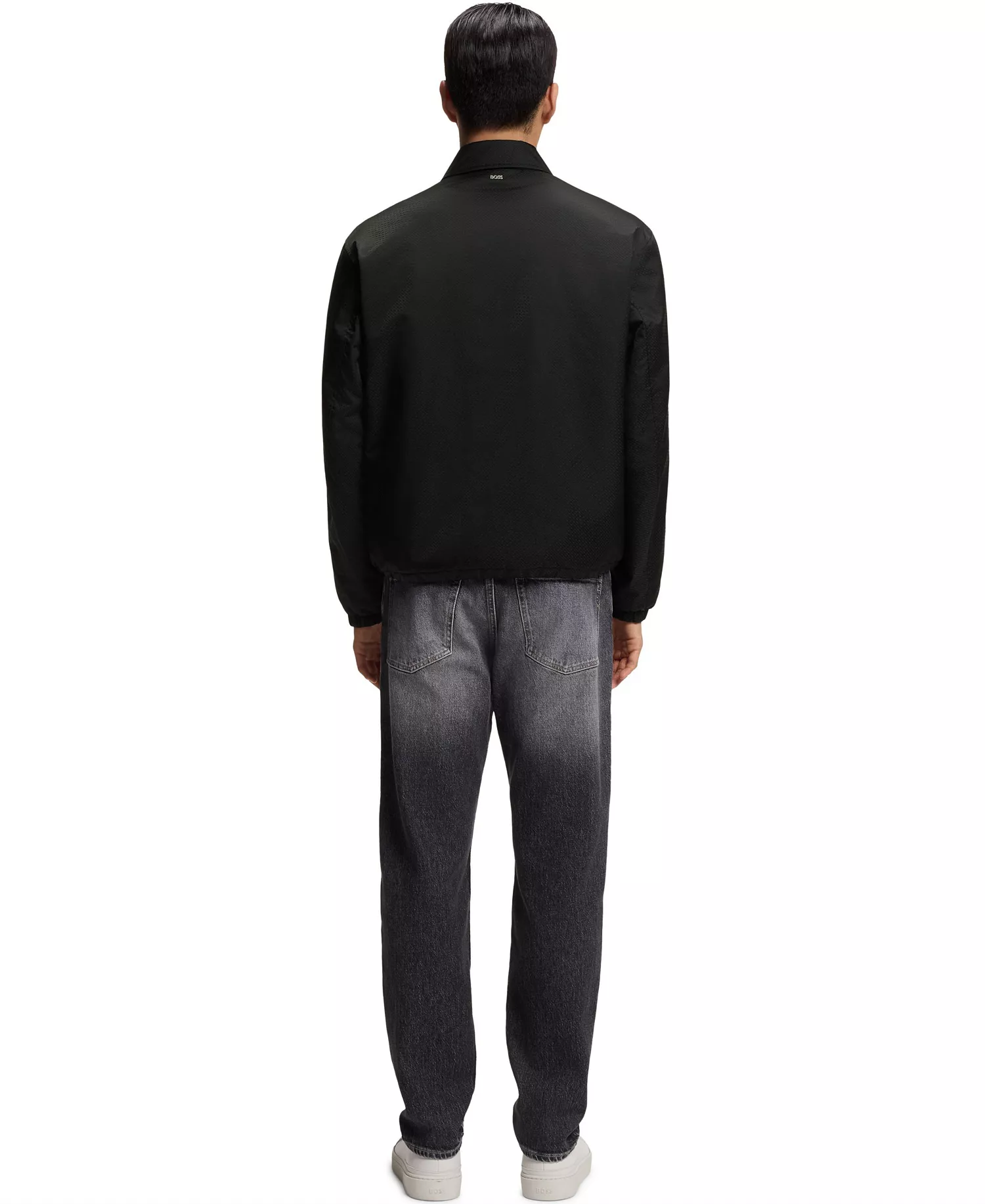 Men's Water-Repellent Monogram Jacket - Black - 36R