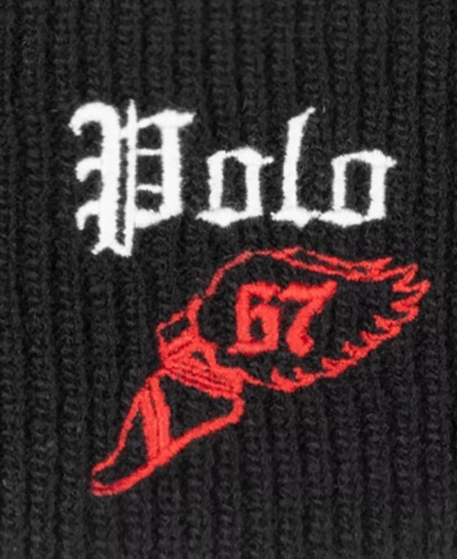Men's Winged Foot Beanie - Black - ONE SIZE
