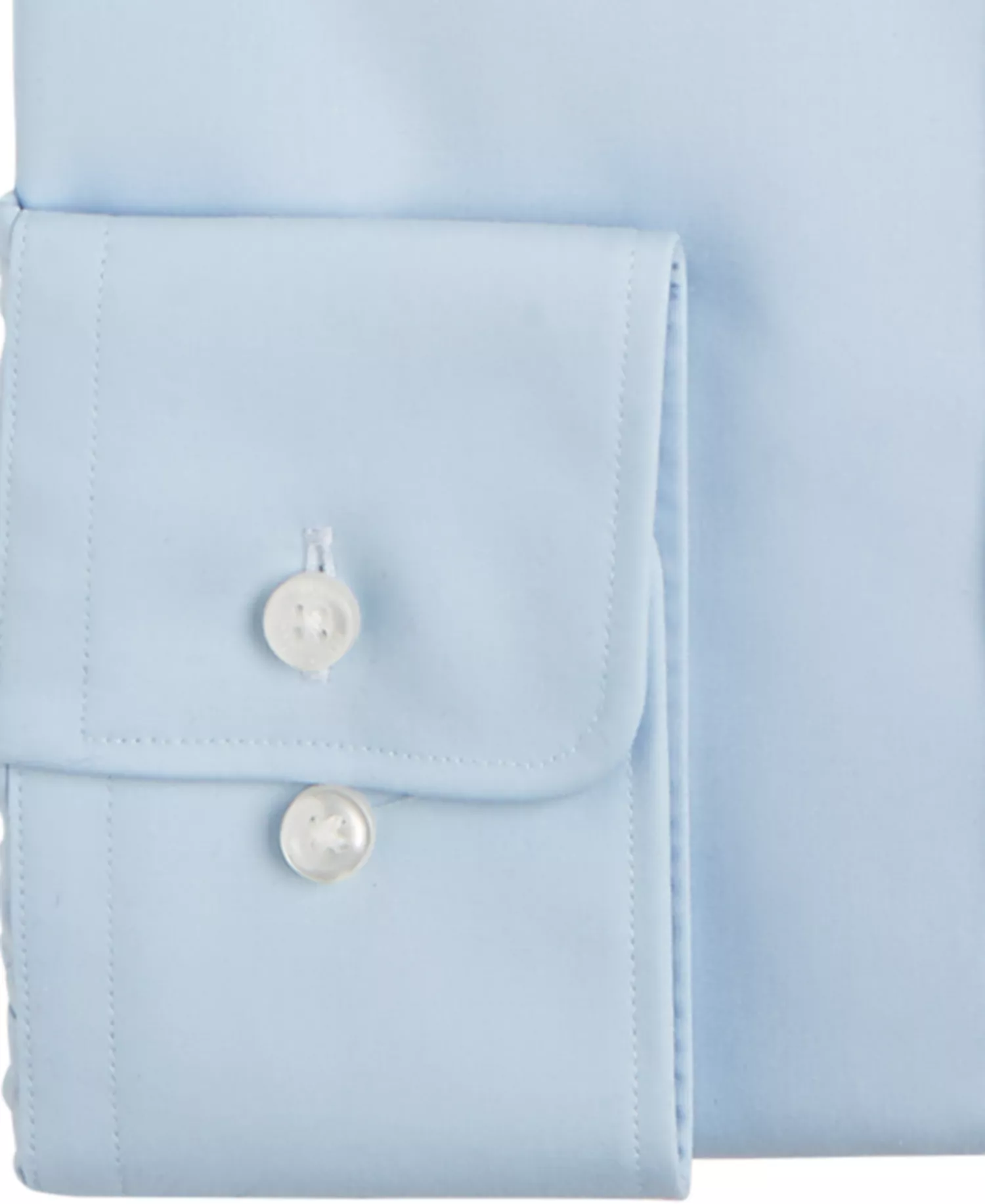 Men's Slim Fit Solid Cotton Dress Shirt - Light Blue - 16.5L