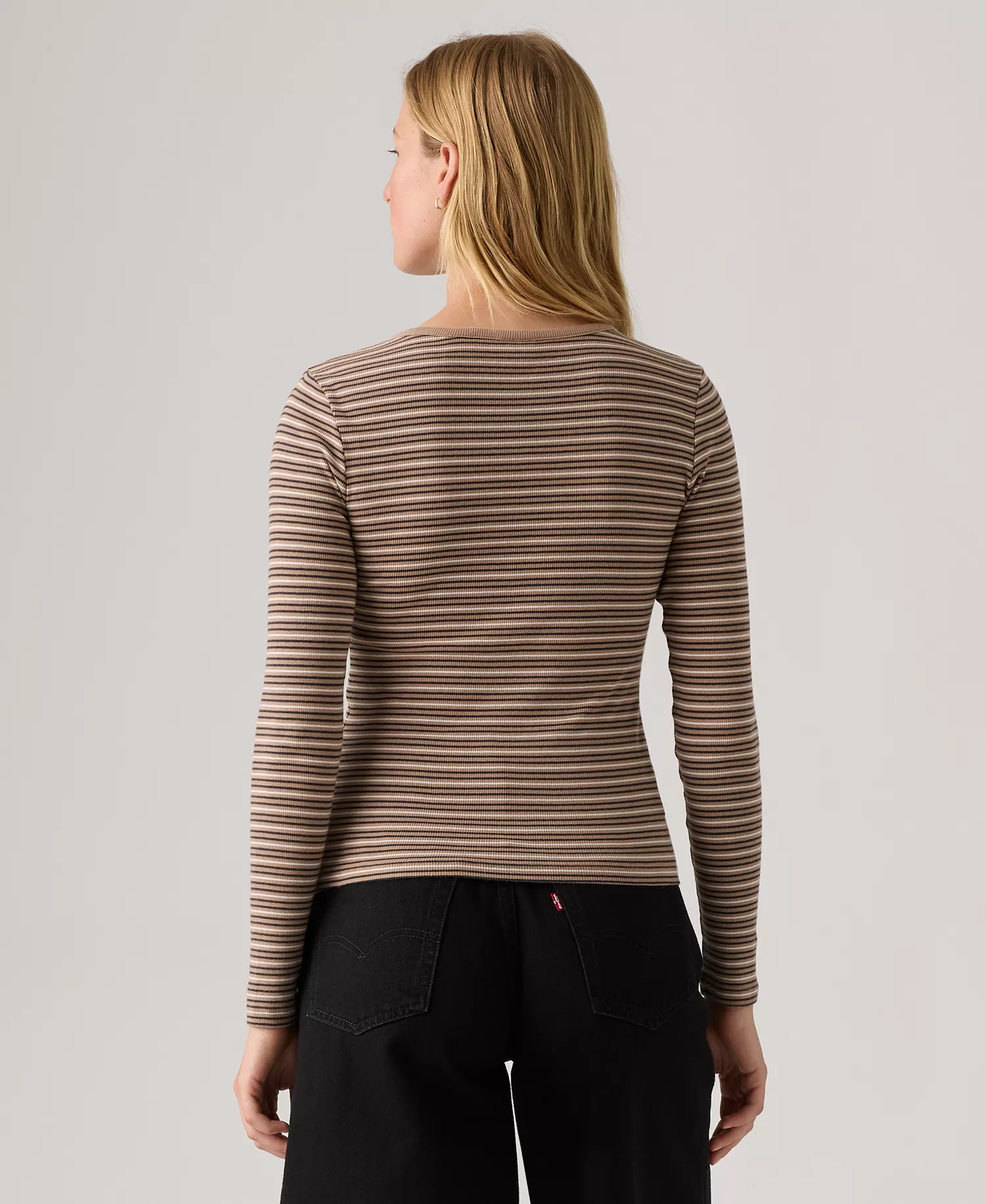 Women's Hayes Long-Sleeve Top - Clara Stripe Amphora - L