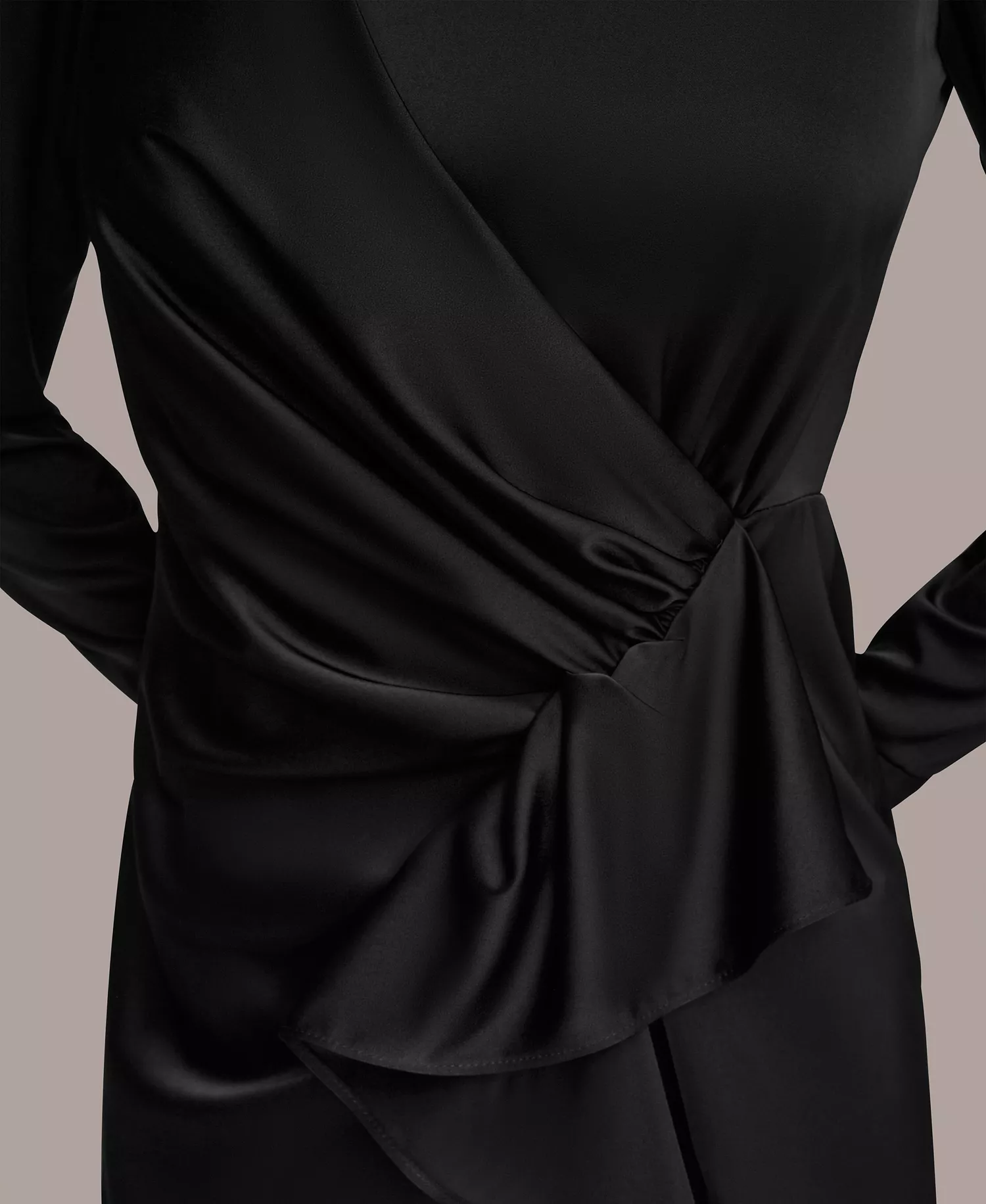 Women's Ruched Midi Dress - Black - 4