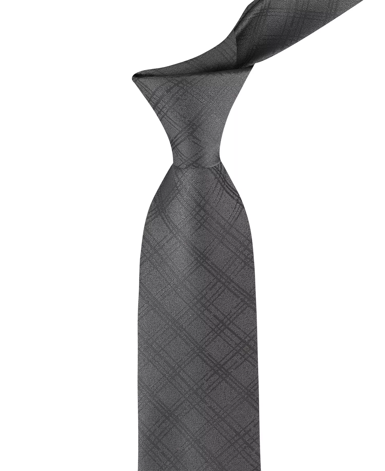 Men's Wayne Check Tie - Dark Gray - ONE SIZE