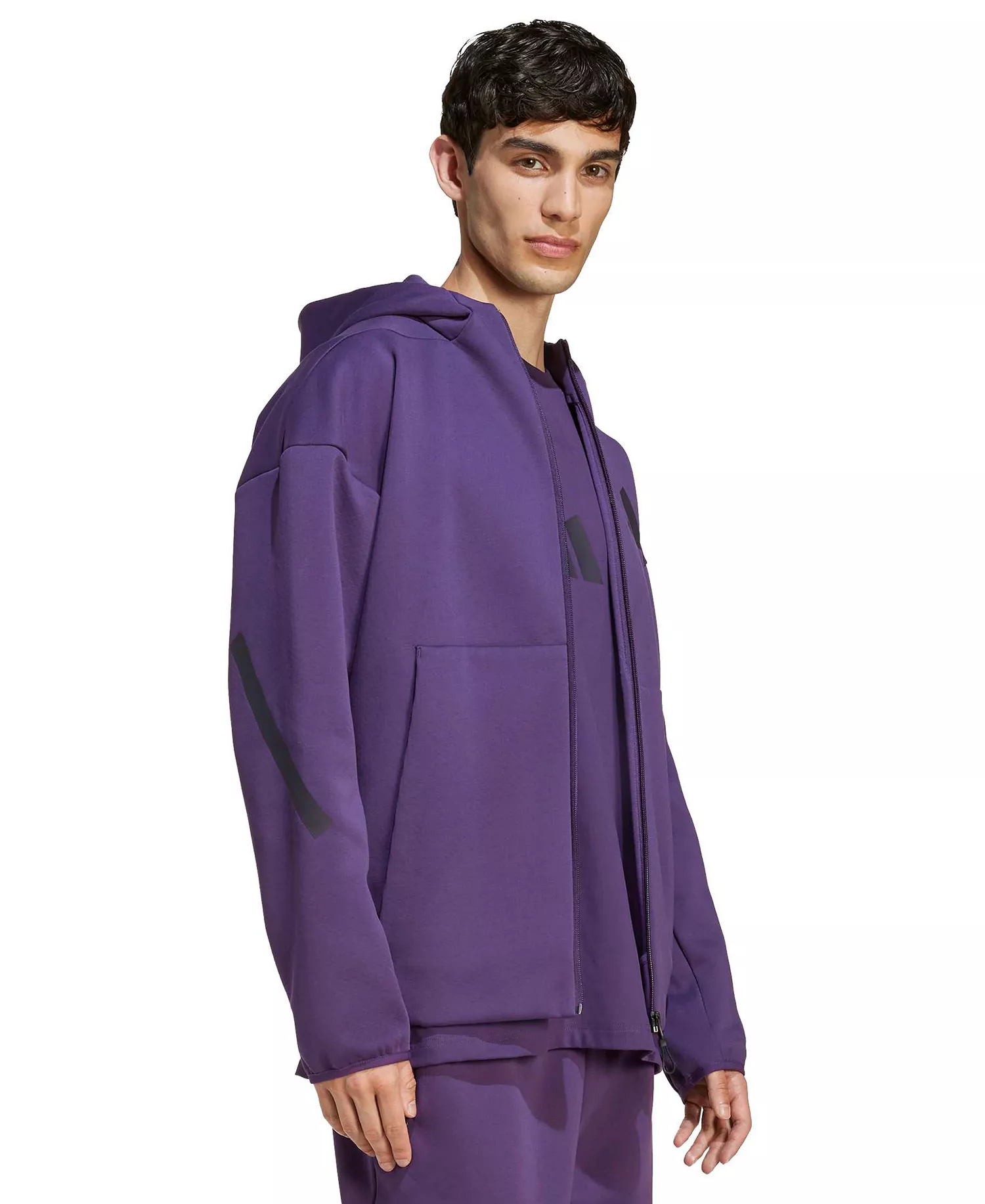 Men's Z.N.E. Full-Zip Hooded Sportswear Track Jacket - Dark Purple - L