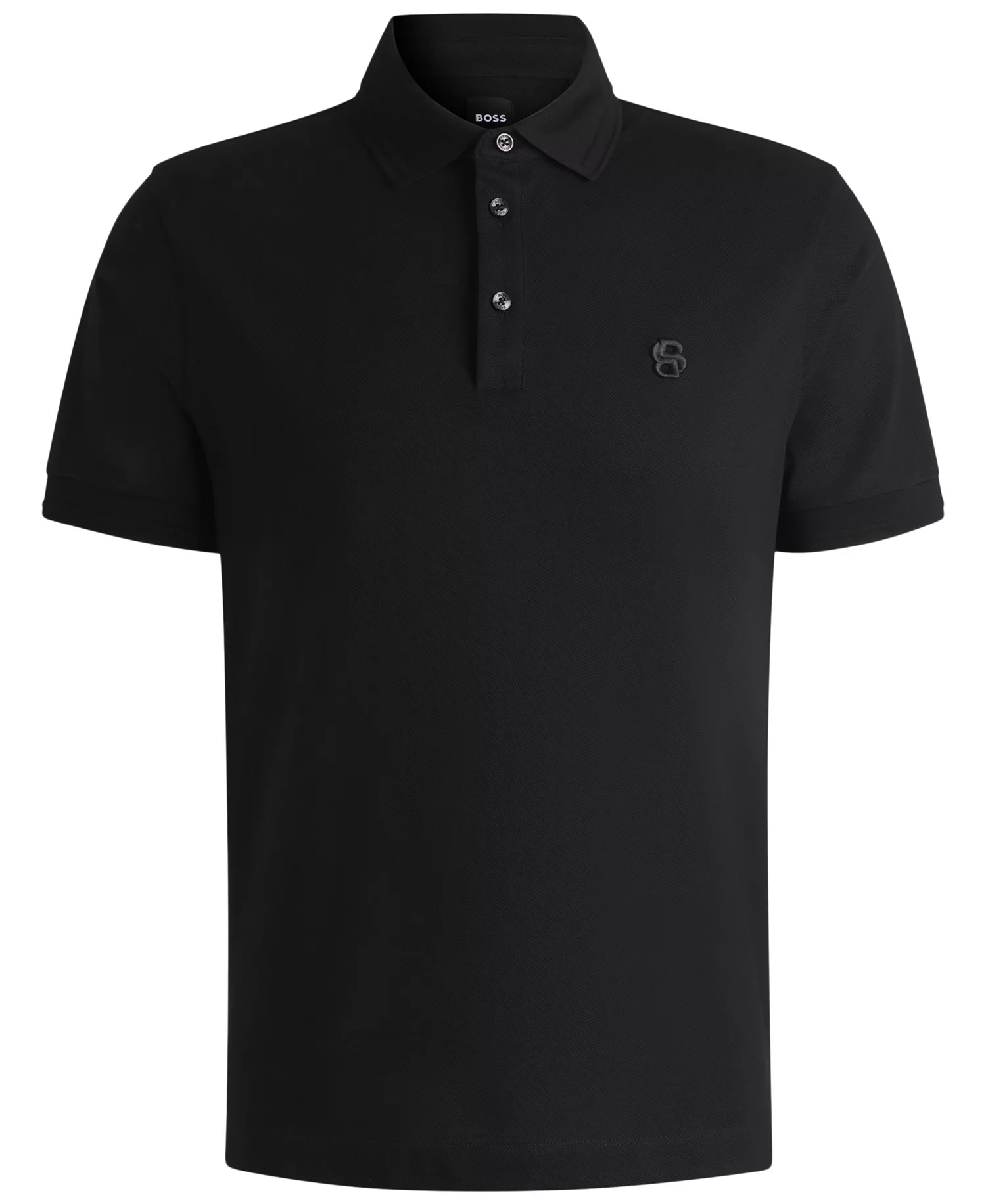 Men's Double B Monogram Regular-Fit Polo - Black - 2XL
