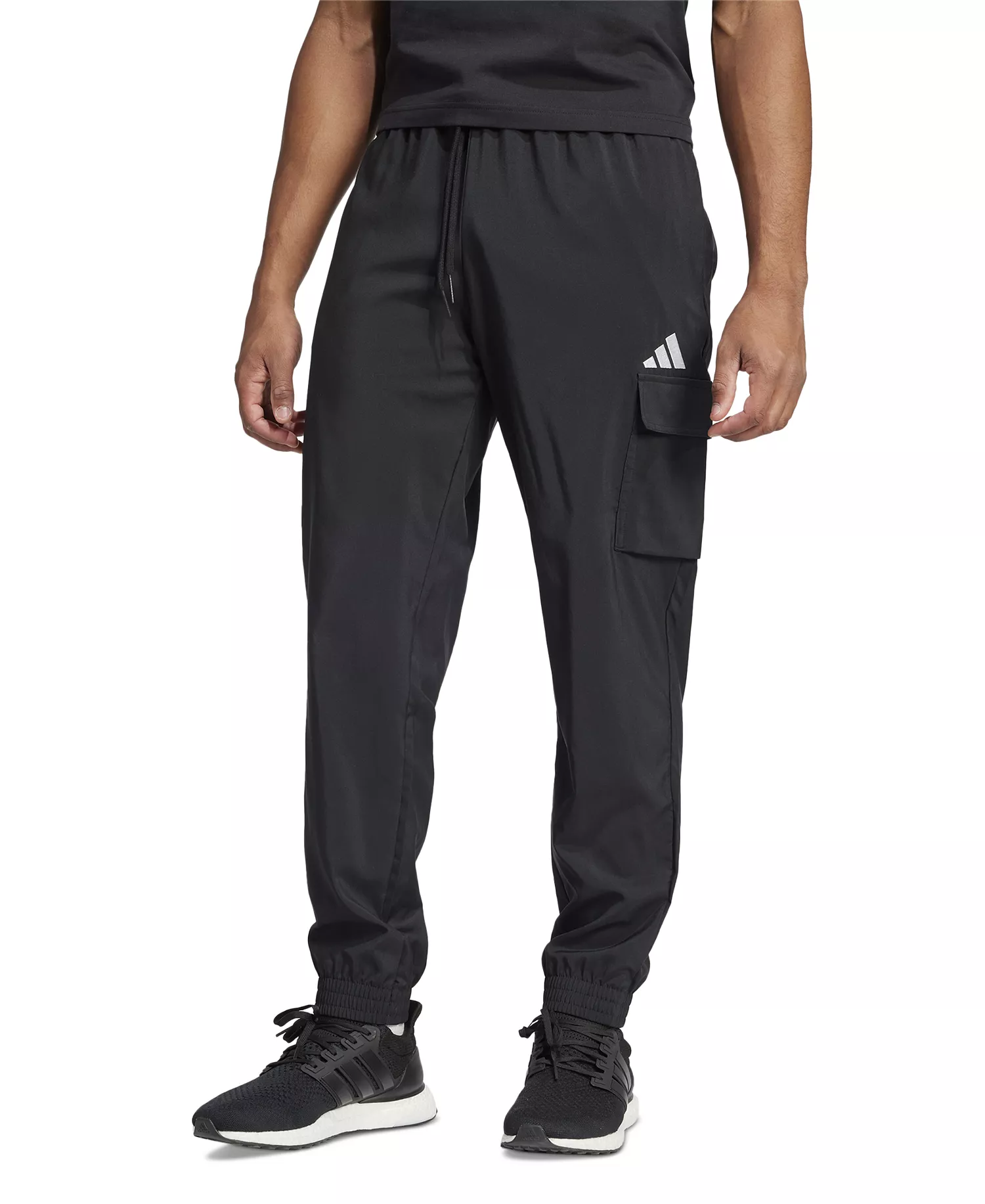 Men's Essentials Small Logo Cargo Pants - Blk/white - 2XL