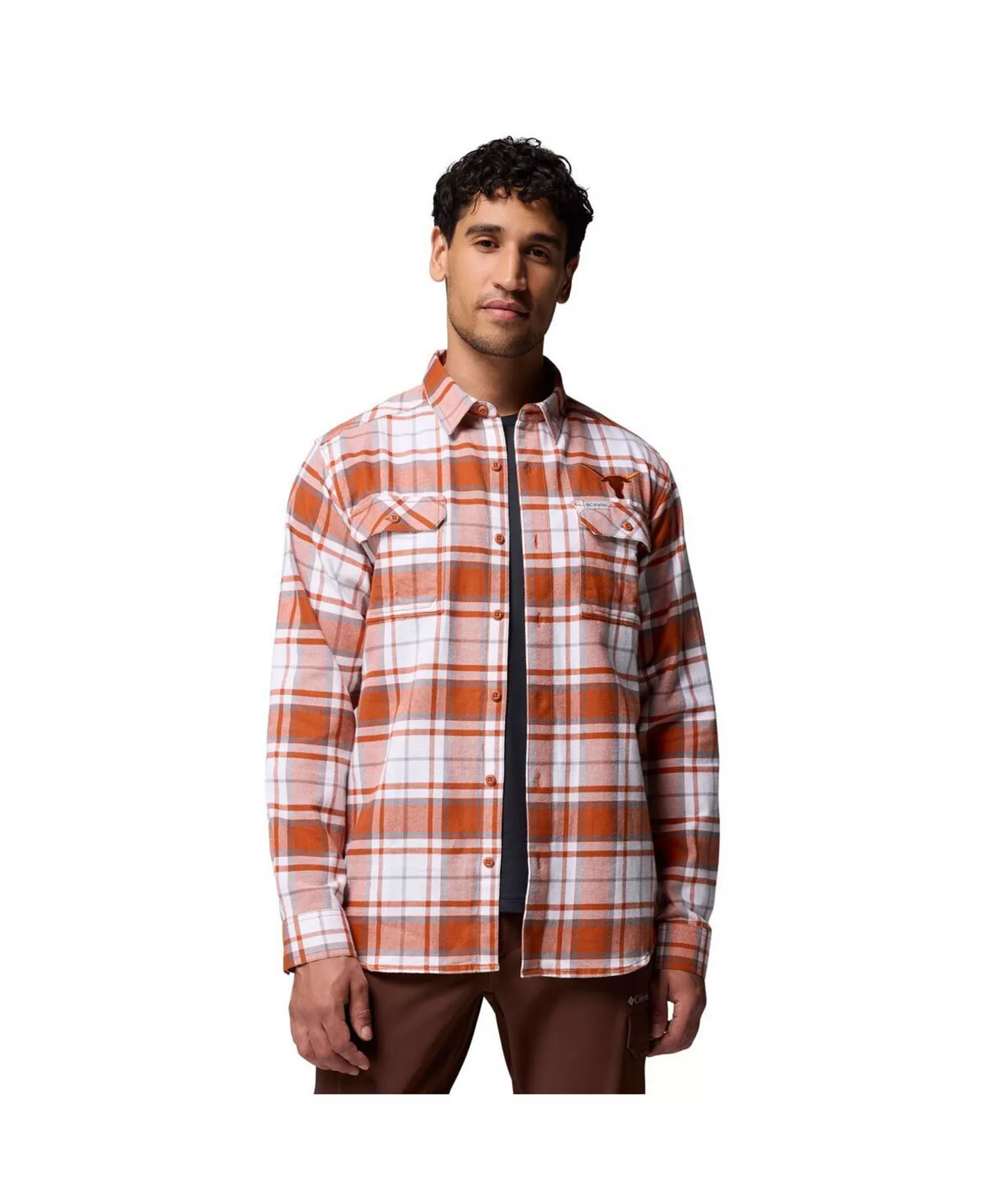 Men's Texas Orange Texas Longhorns Omni-Wick Flannel Long Sleeve Button-Up Shirt - Orange - L