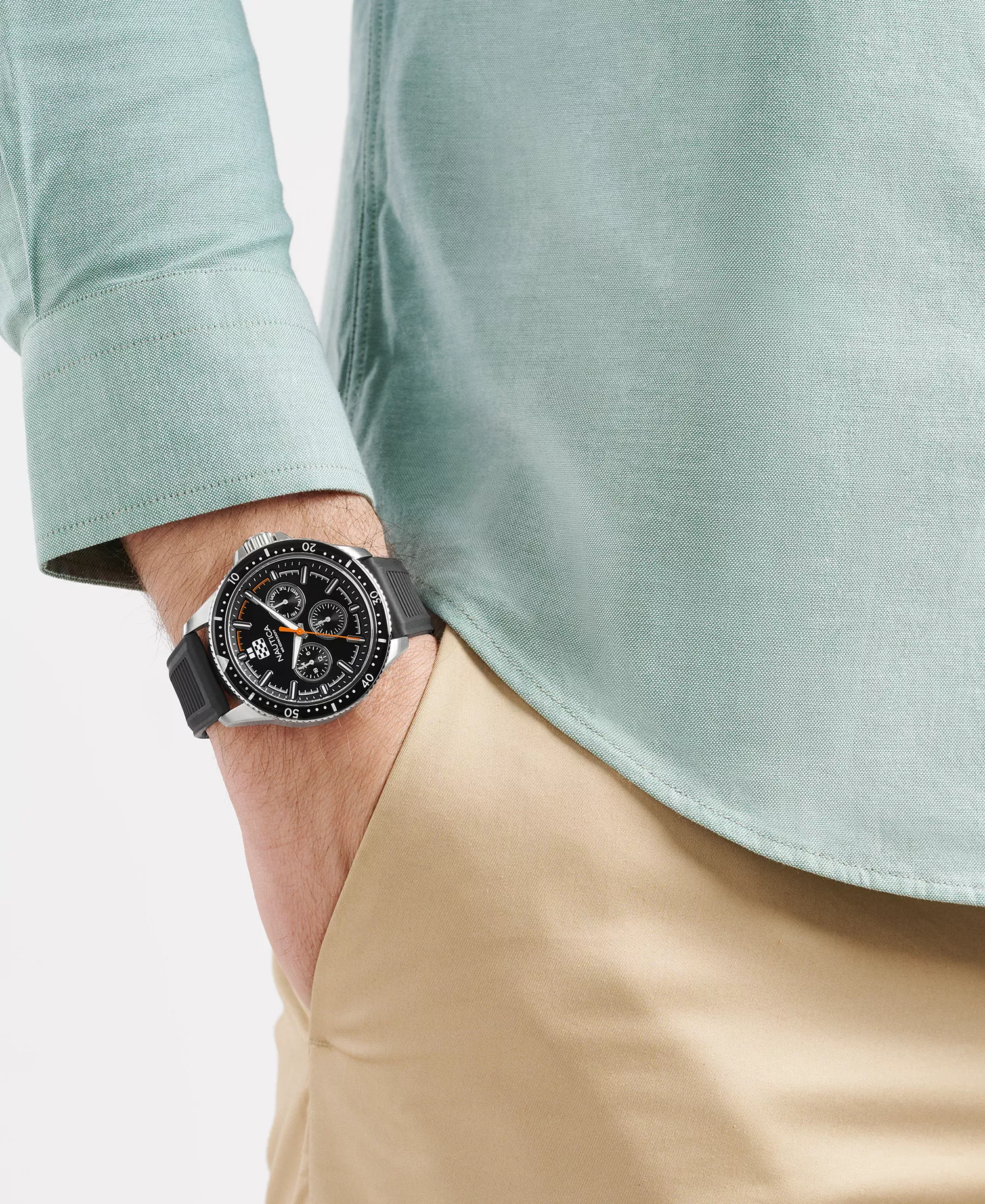 Men's Analog Black Silicone Watch, 46mm - Black - No Size