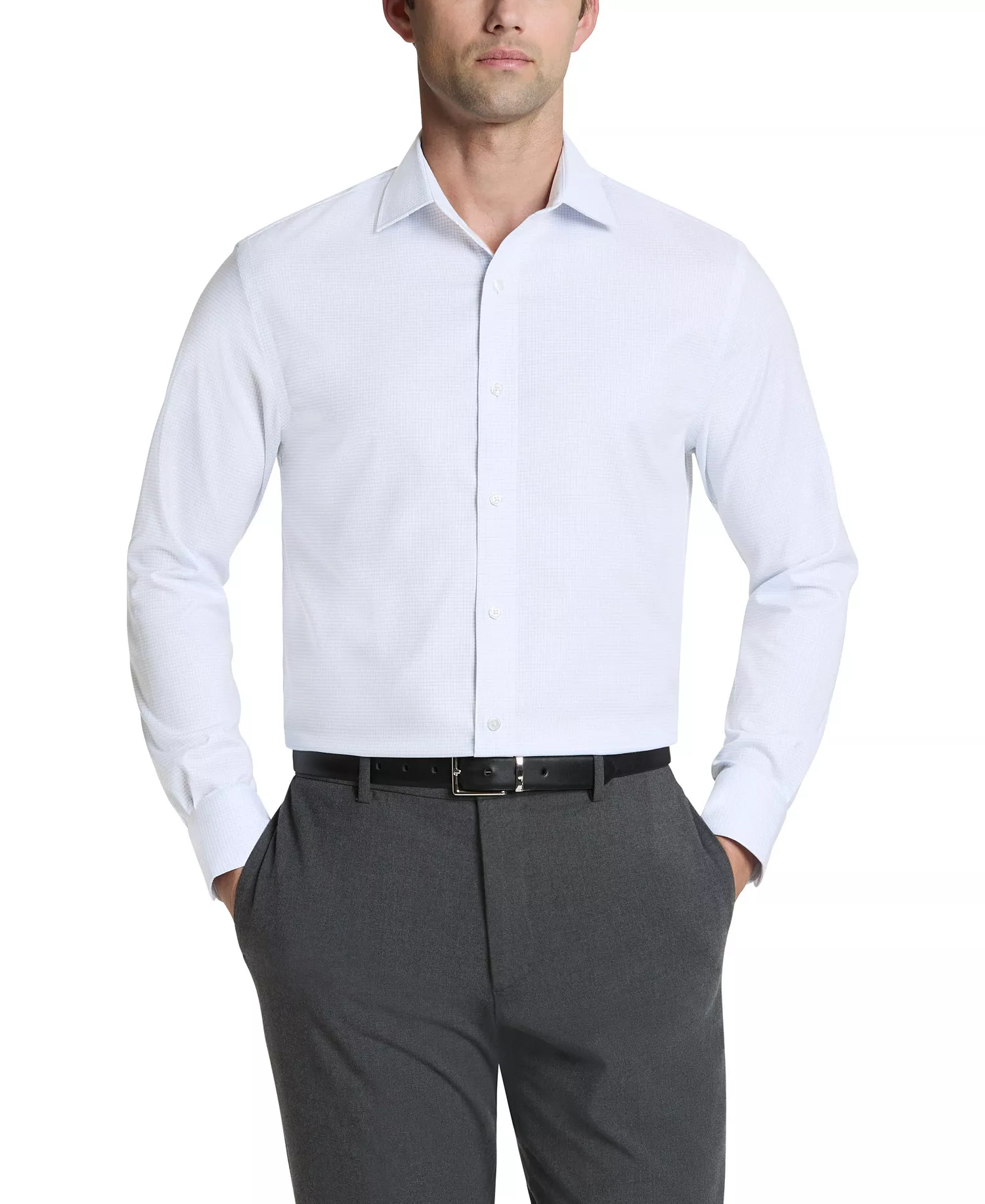 Men's Slim Fit Dress Shirt, Regular & Slim Fit - Blue - 14.5 32/33