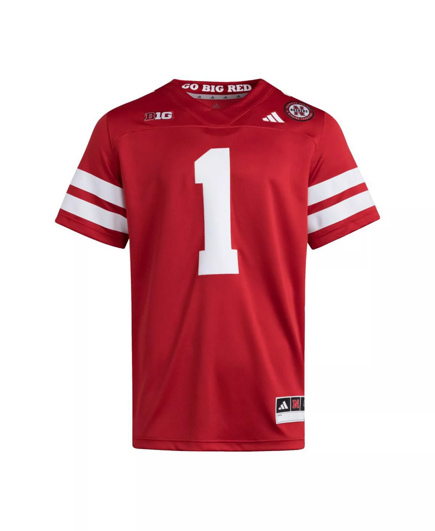 Men's 1 Scarlet Nebraska Huskers Premier Jersey - Scarlet - 2XL