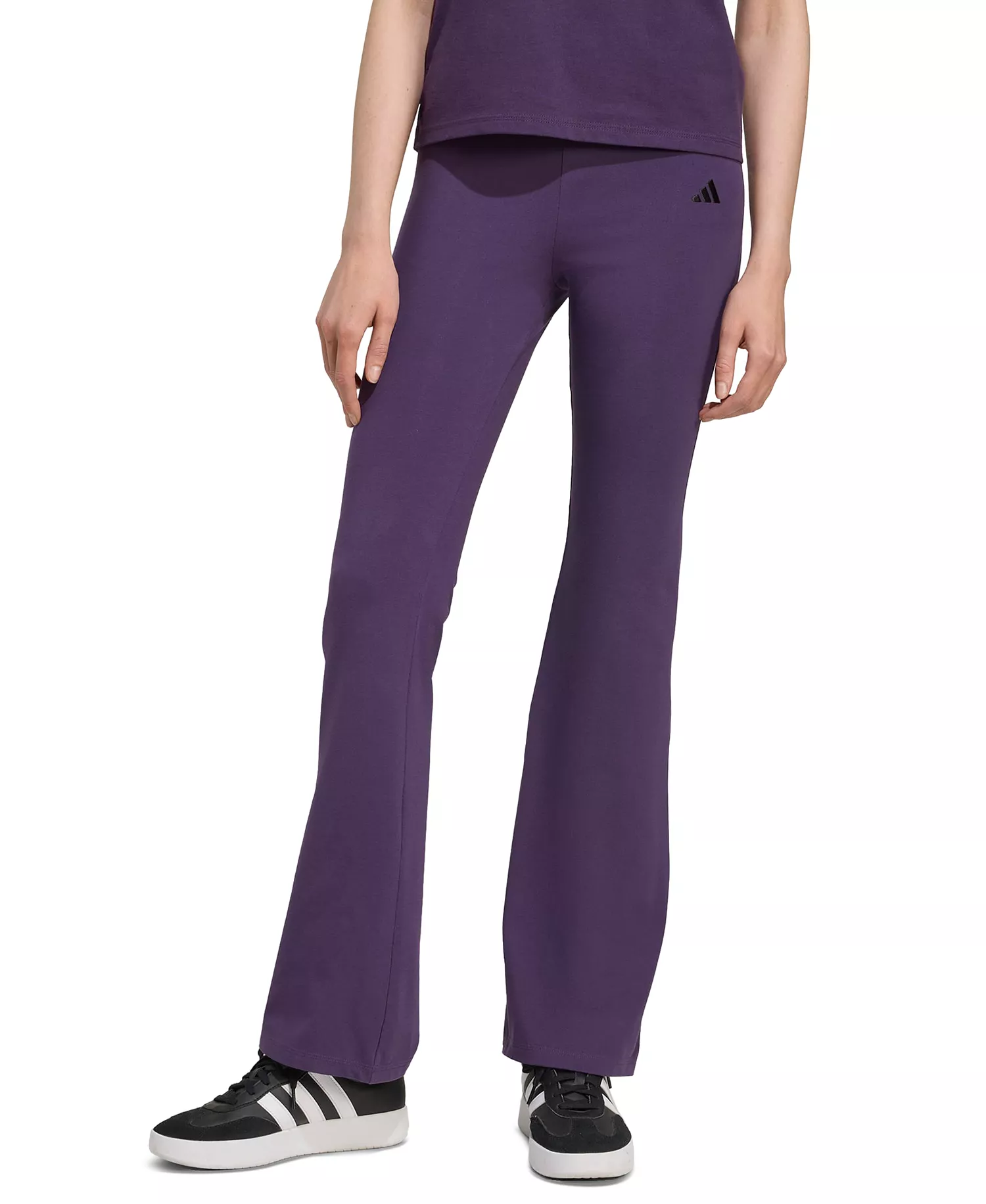 Women's Essentials Small Logo Flared Leggings - Aurora Plum/black - 2XL