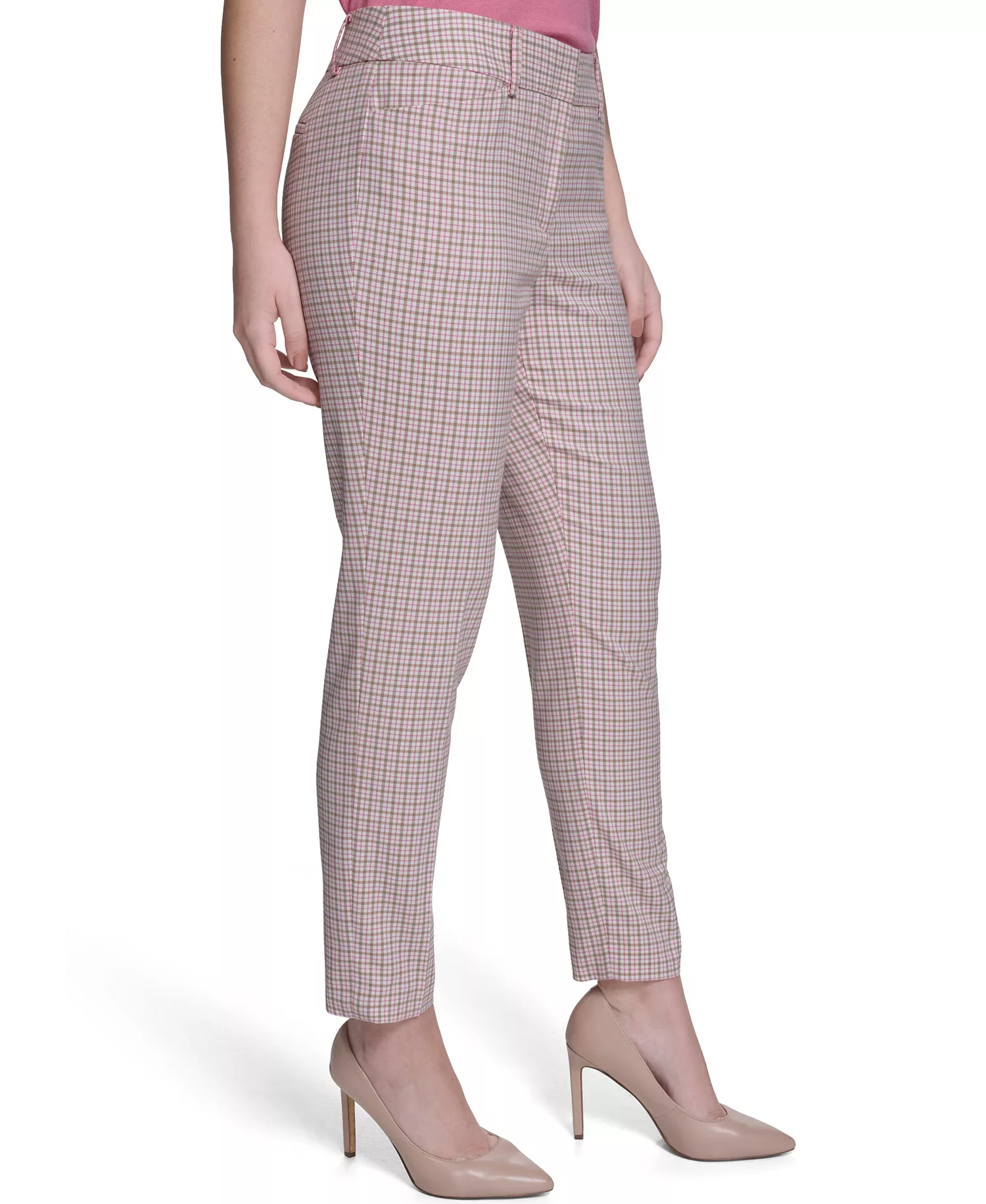 Women's Slim Fit Plaid Pants - Tannin Multi - 0