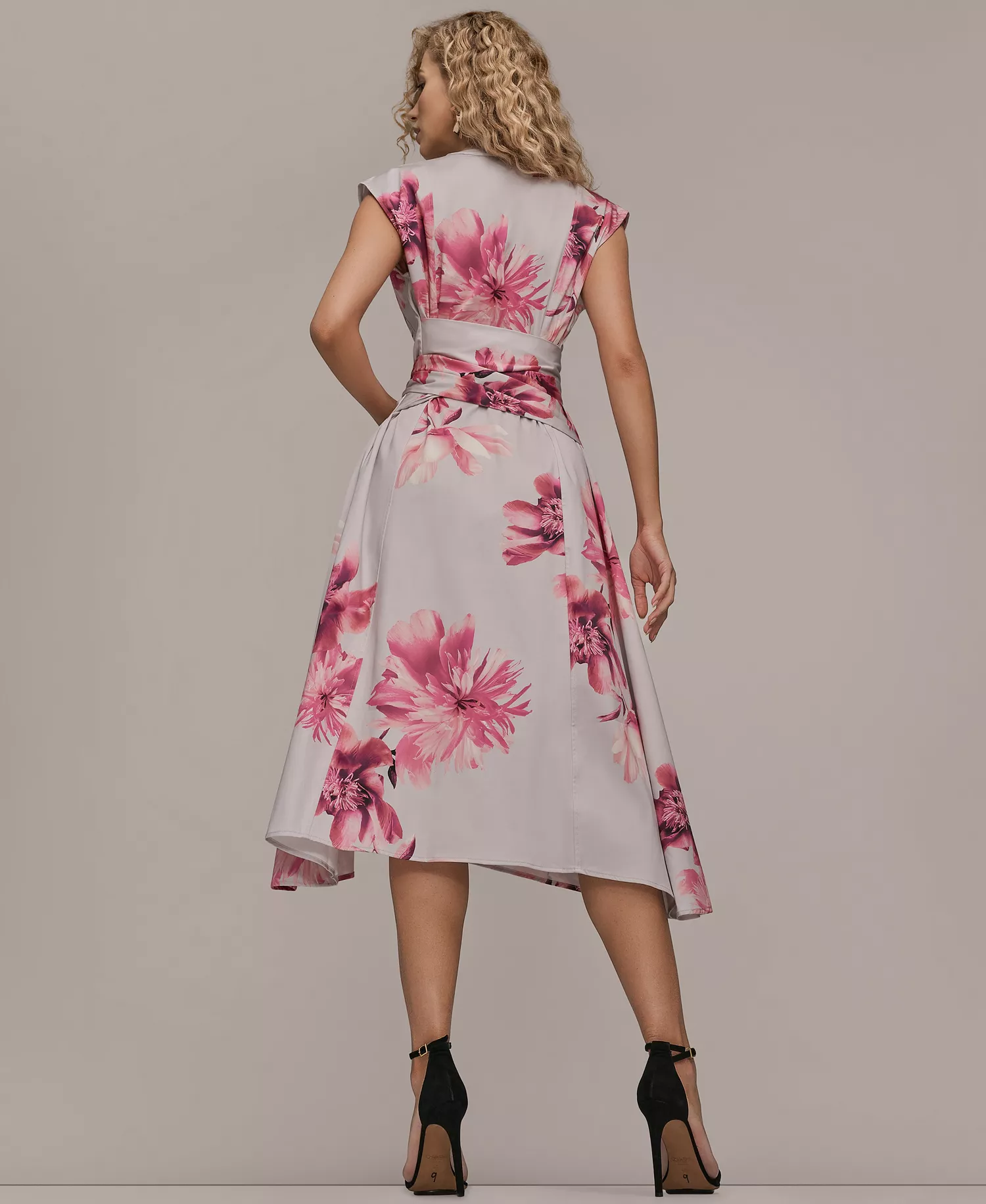 Women's Cap Sleeve Dress - Pink Sands Multi - L