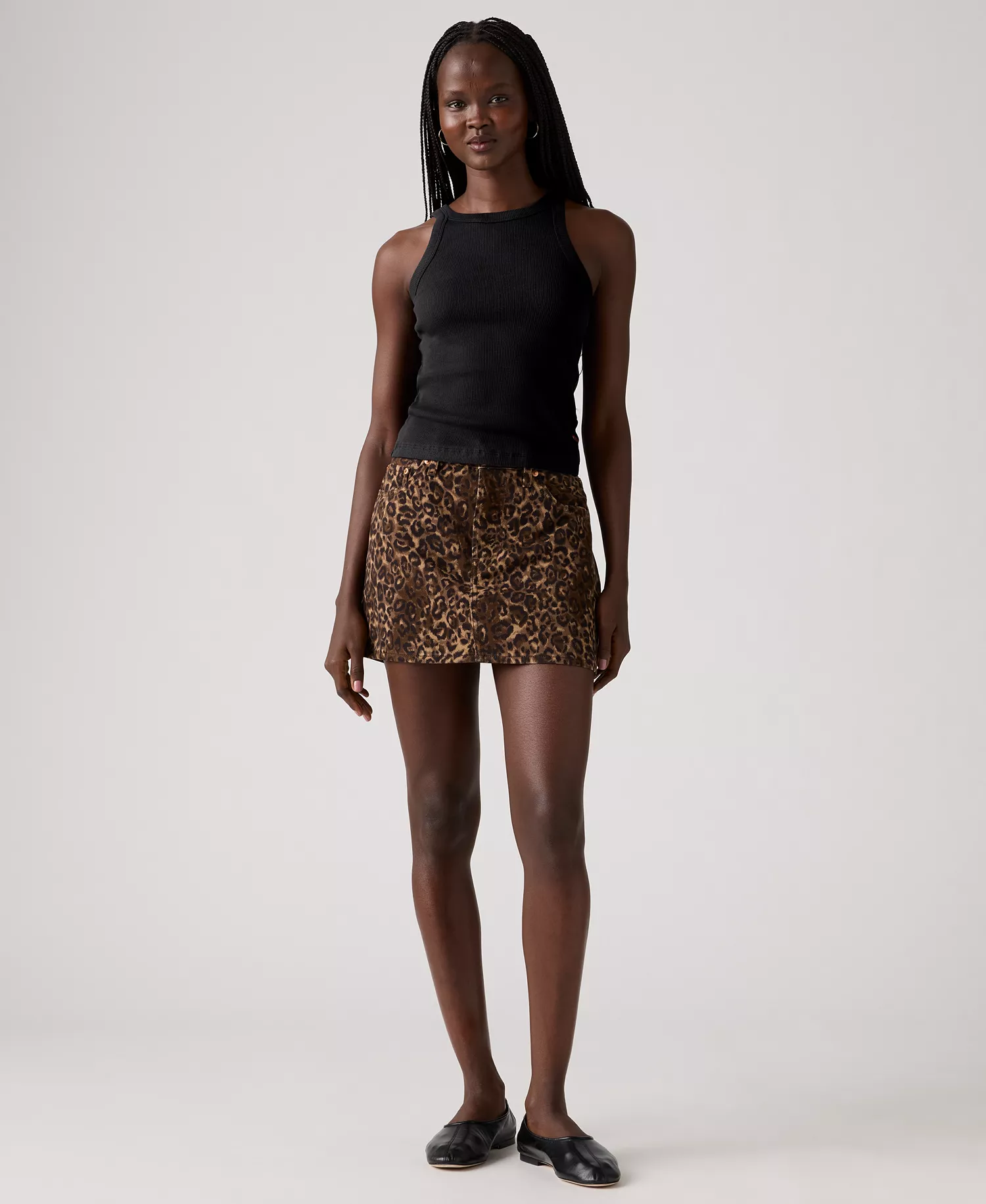 Premium Women's Icon Mid-Rise Denim Skirt - Cat Eyes - 26