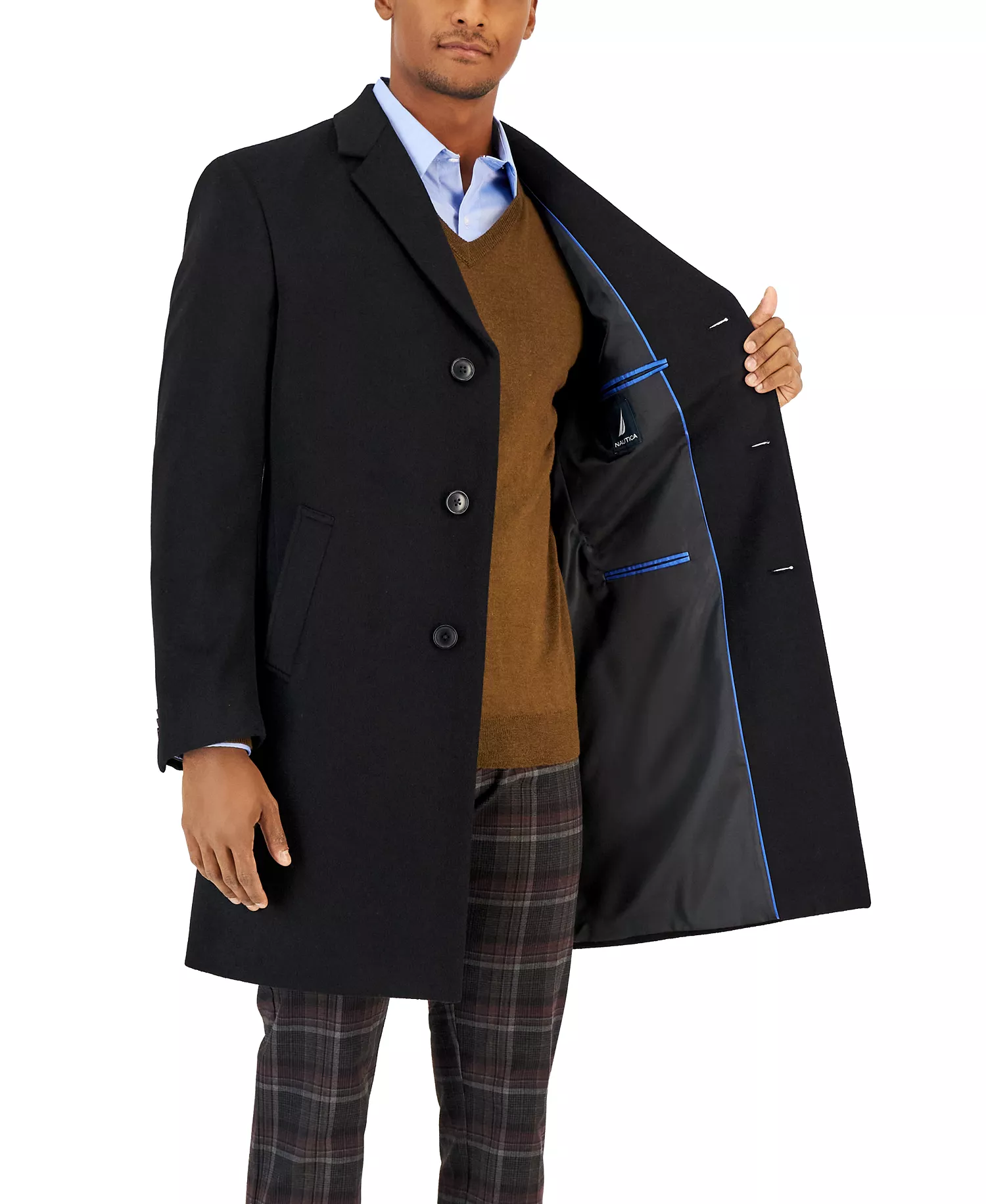 Men's Classic-Fit Camber Wool Overcoat - Black - 36R