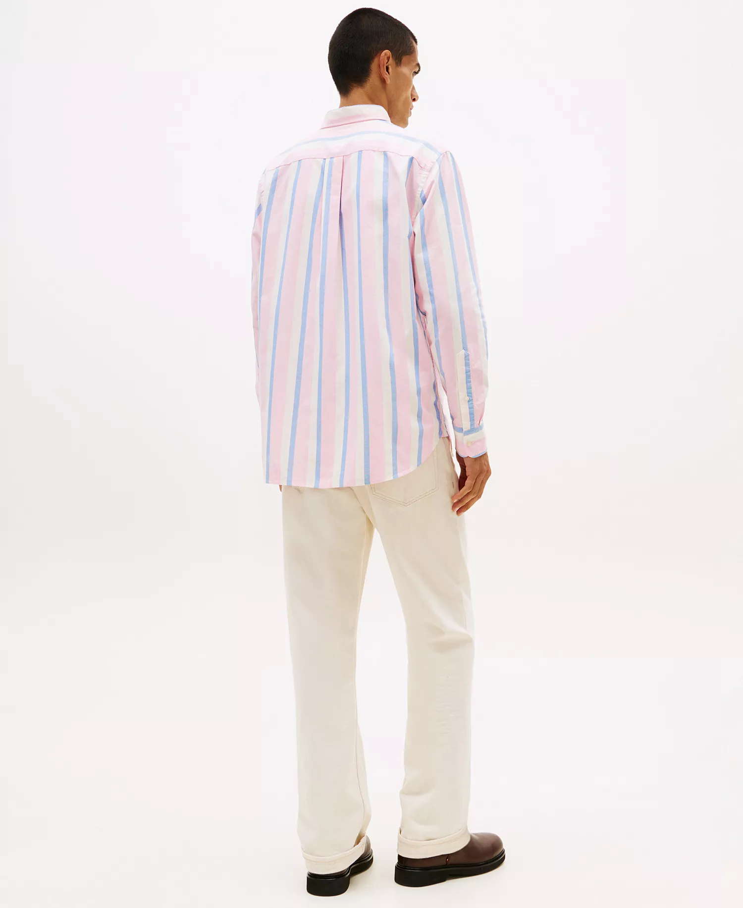 Men's Icon Stripe Heritage Tailored Fit Shirt - Rose Petal / Multi Stripe - L
