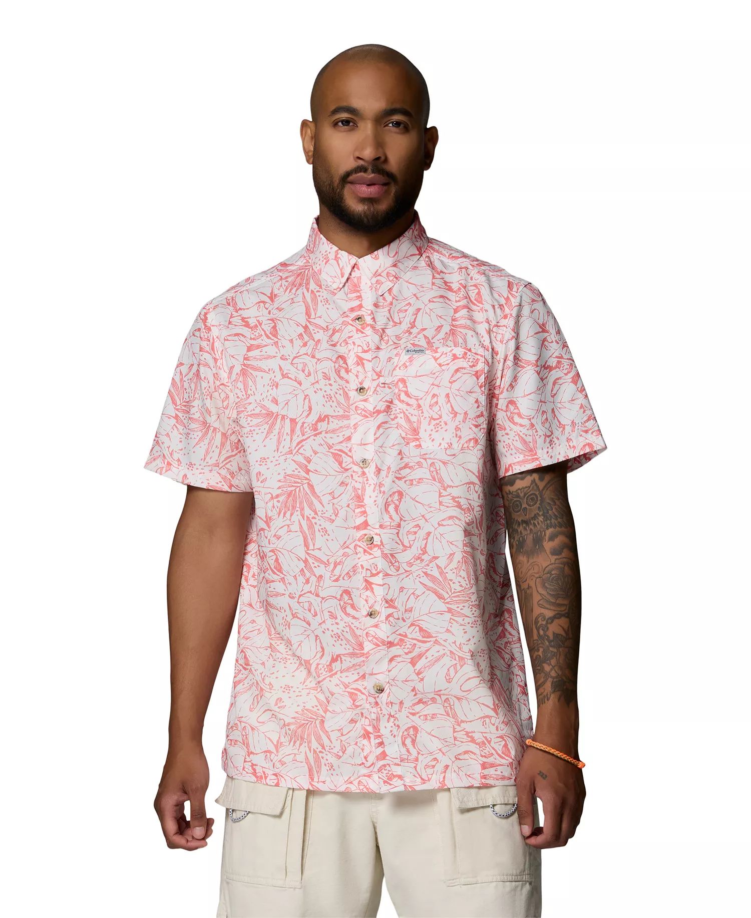 Men's Super Slack Tide Camp Shirt - Melonade Leoleaves - L