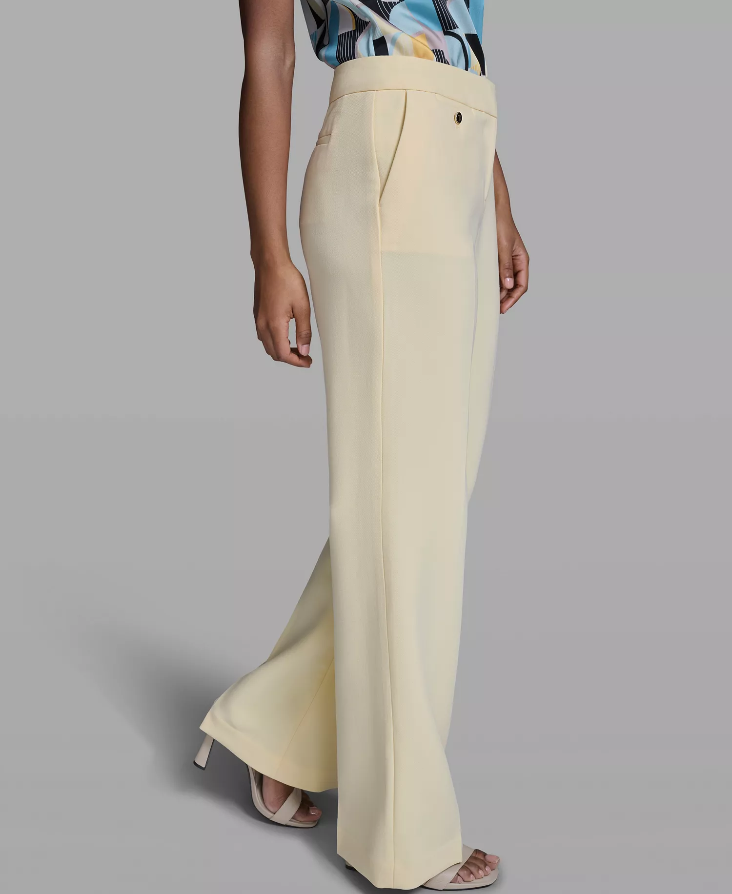 Women's Wide Leg Mid-Rise Pants - Panna Cotta - 0