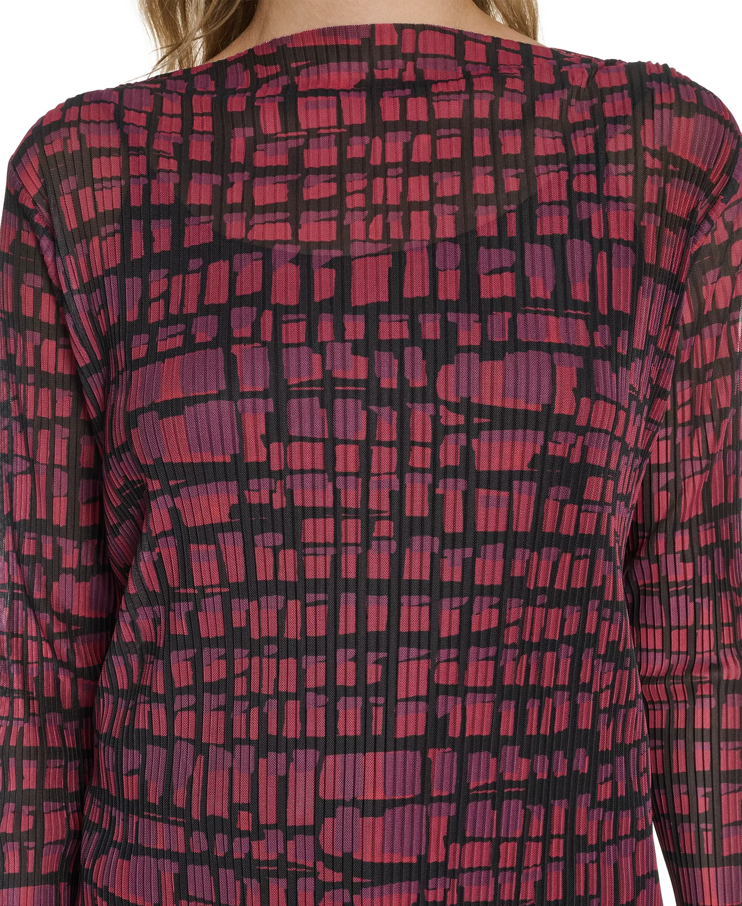 Petite Printed Long Sleeve Top - Cranberry Multi - P/L