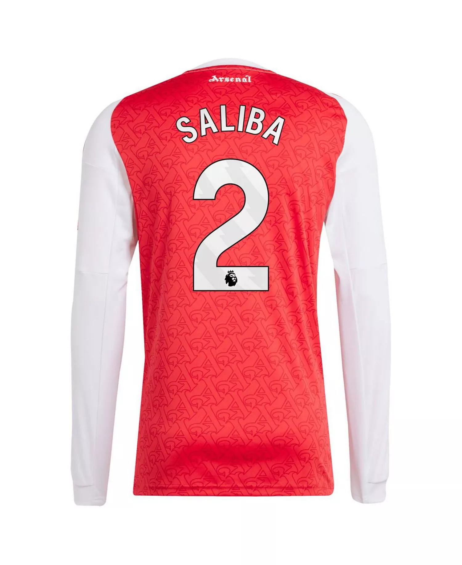 Men's William Saliba Red Arsenal 2025/26 Home Replica Long Sleeve Player Jersey - Red - 2XL