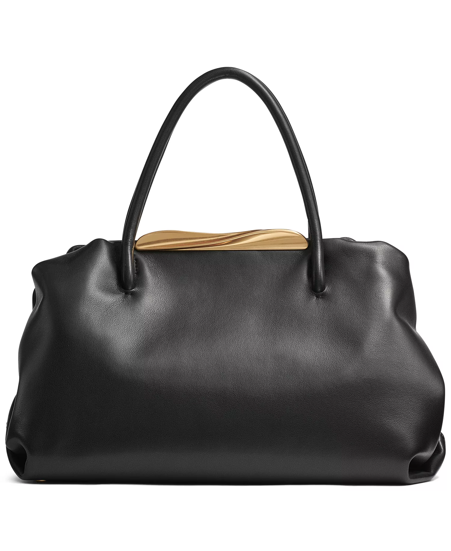 Poplin Medium Satchel Bag - Black/Gold - NO SIZE