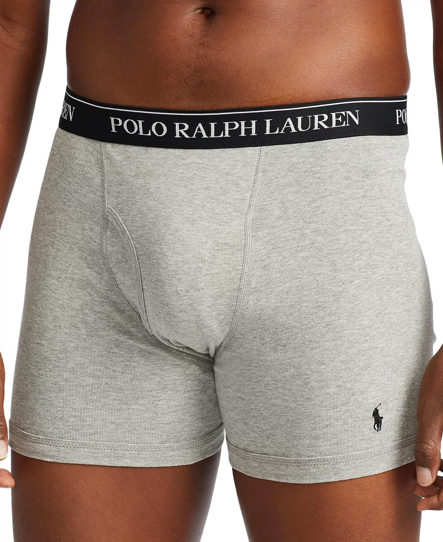 Men's 3-Pack Big & Tall Cotton Boxer Briefs - Black/grey - 1X