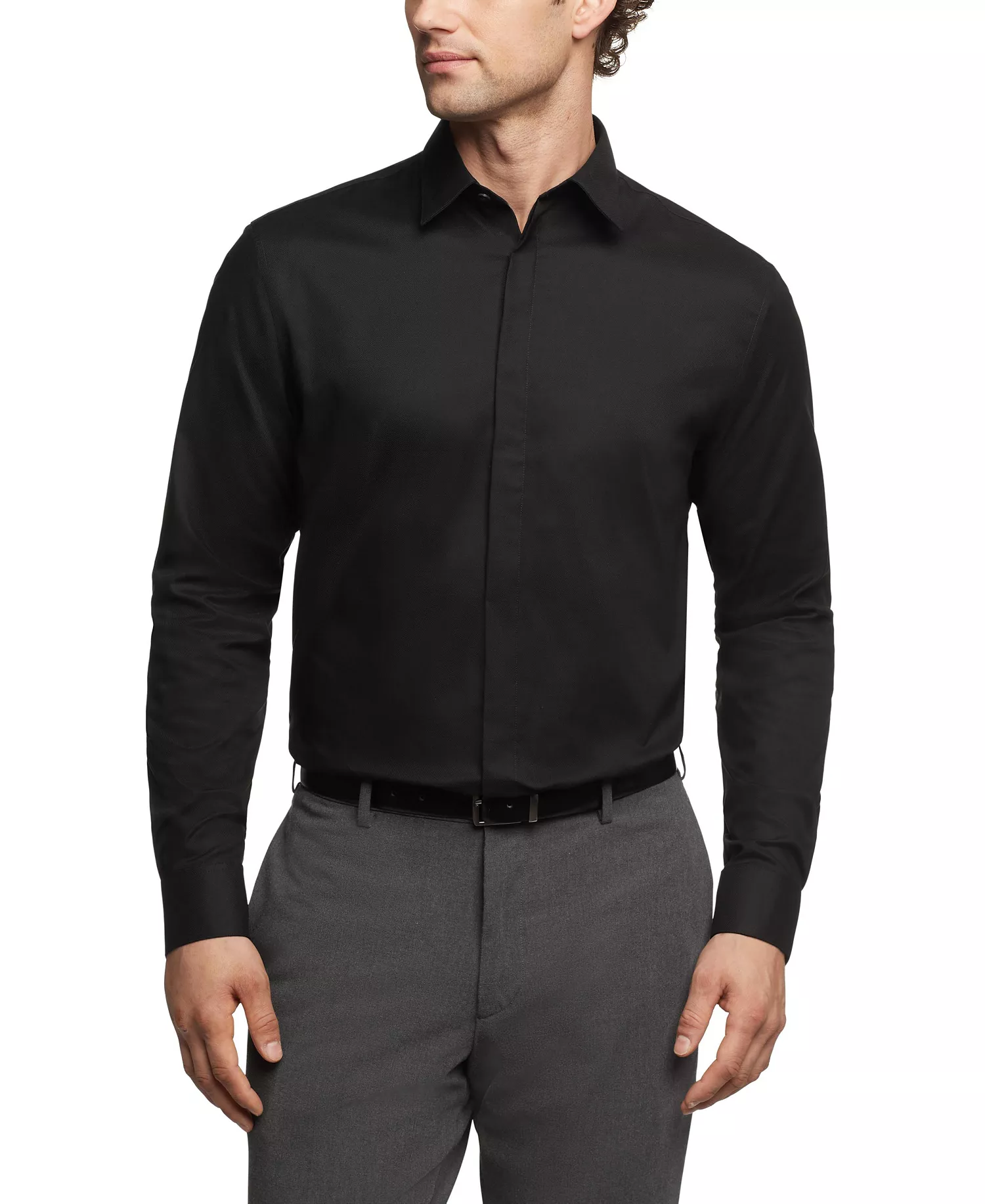 Men's Infinite Color Regular-Fit Dress Shirt - BLACK - 14.5 32/33