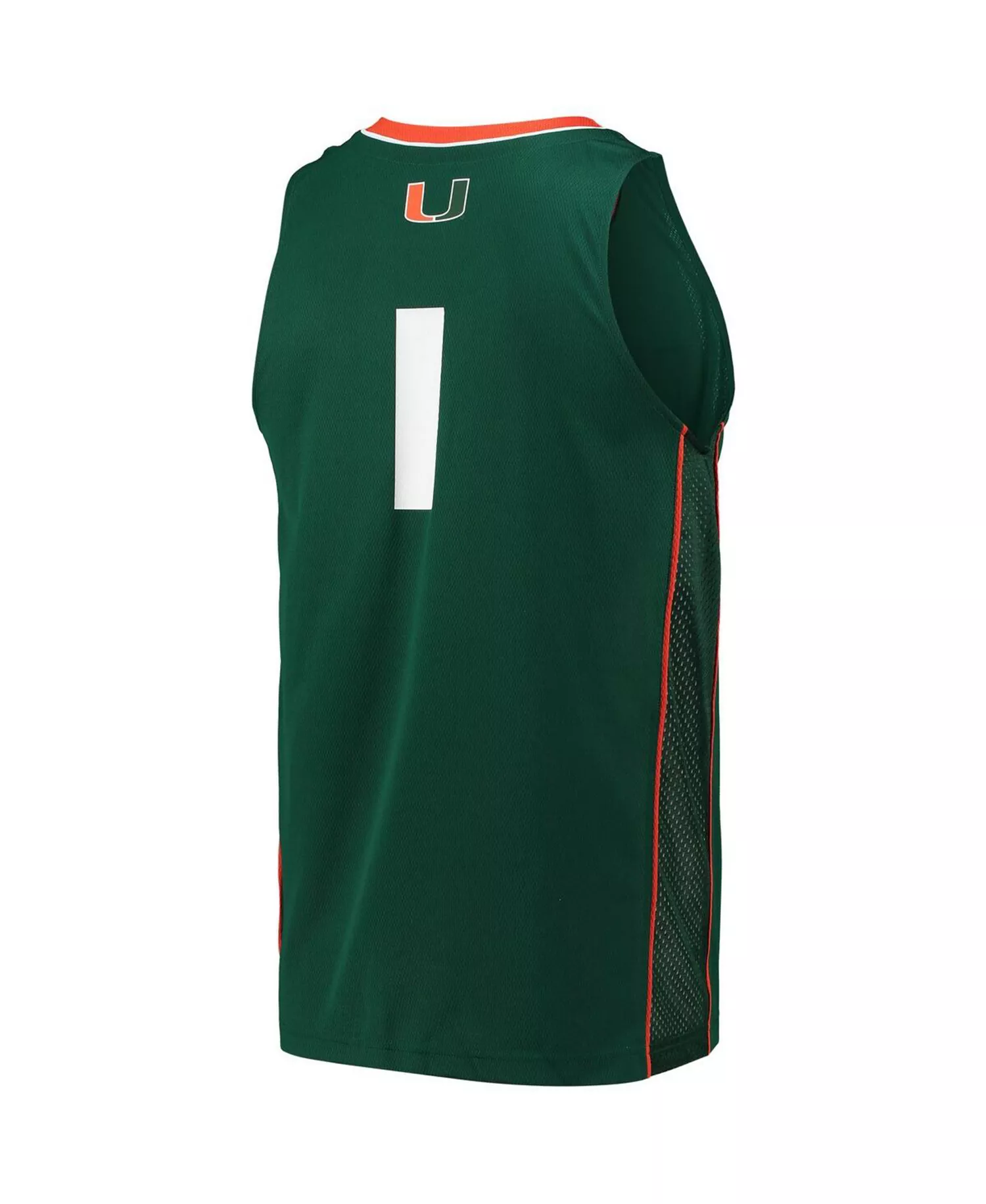 Men's Number 1 Miami Hurricanes Team Swingman Basketball Jersey - Green - L